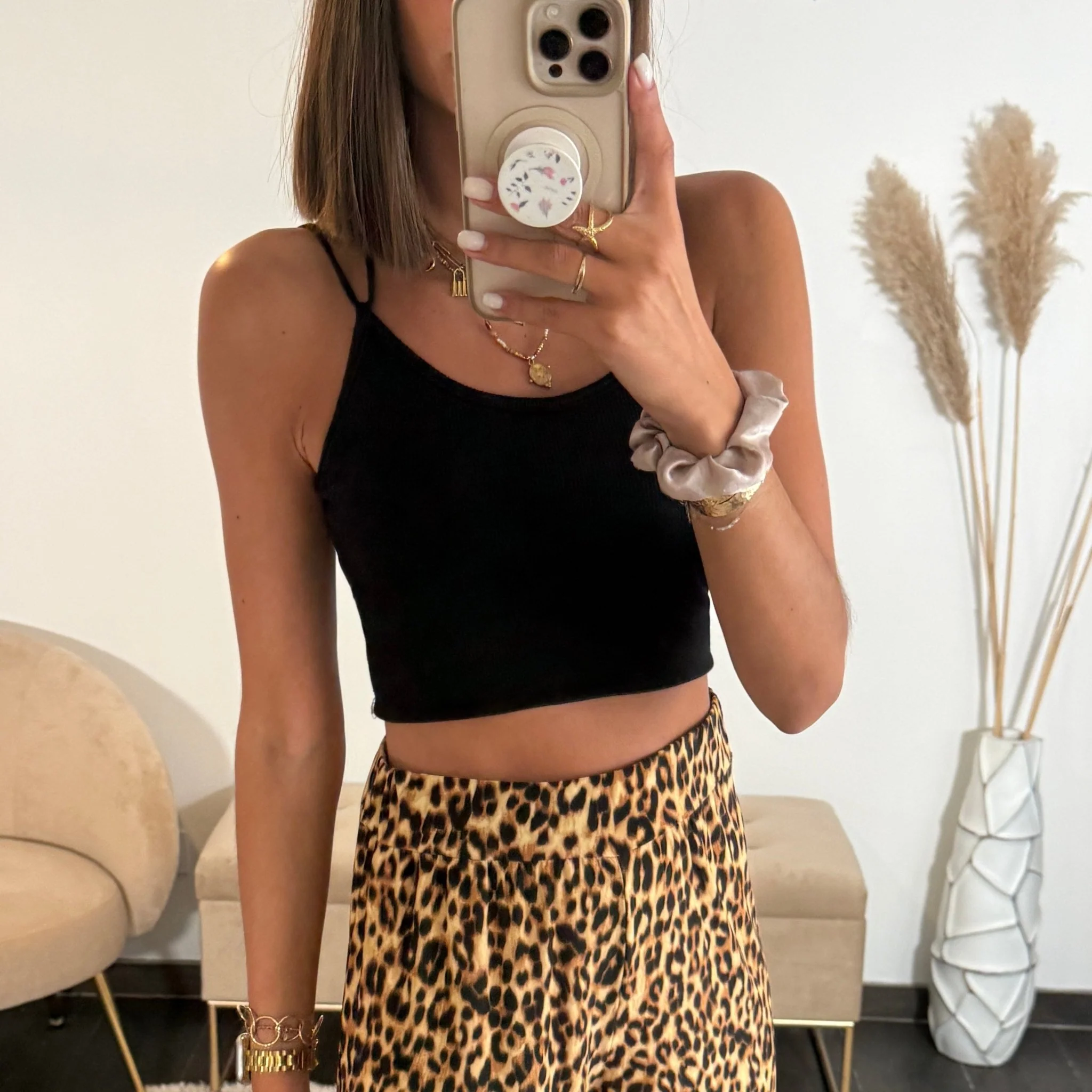 CROP TOP CROISE NOIR