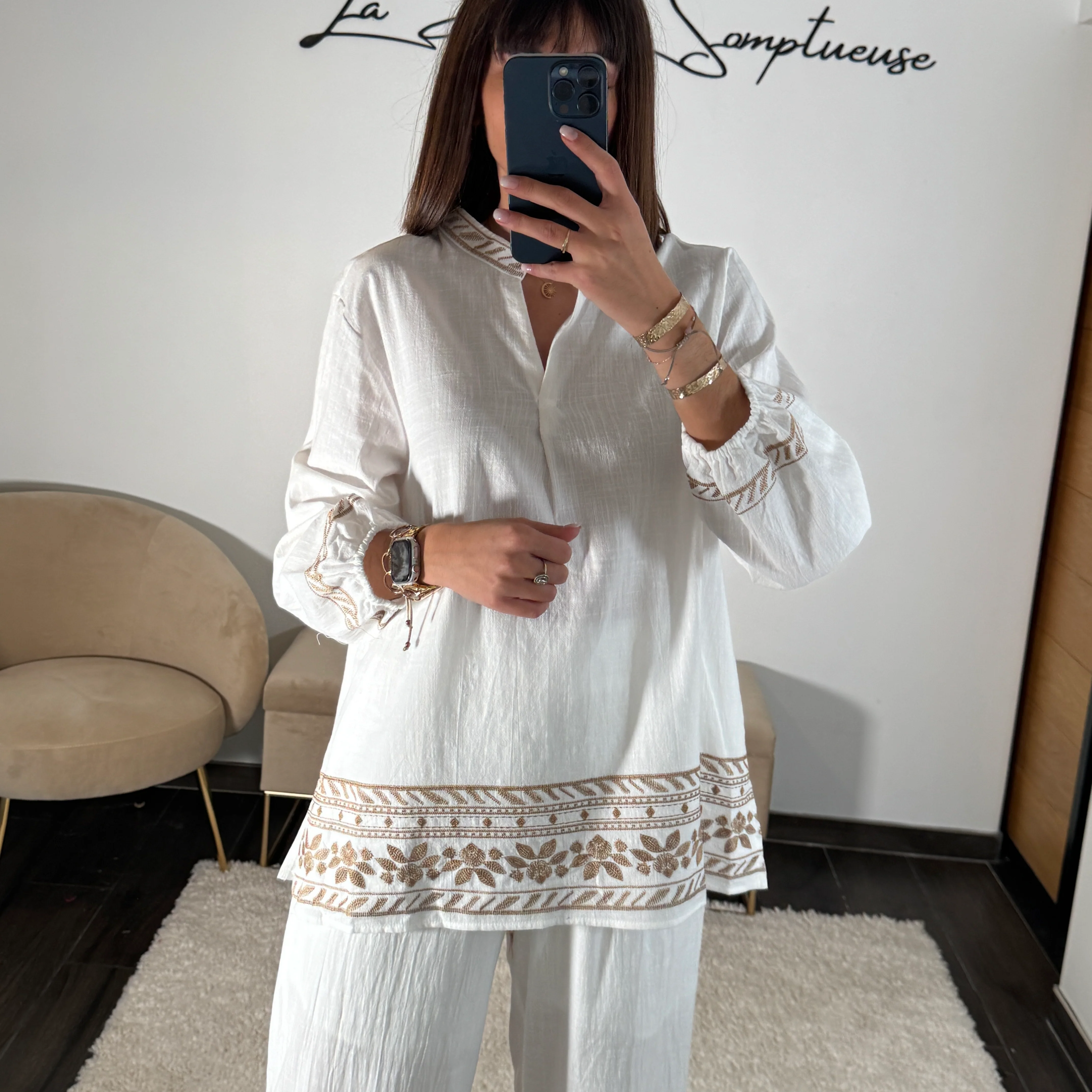 ENSEMBLE BLANC LIN NORA - Image 2
