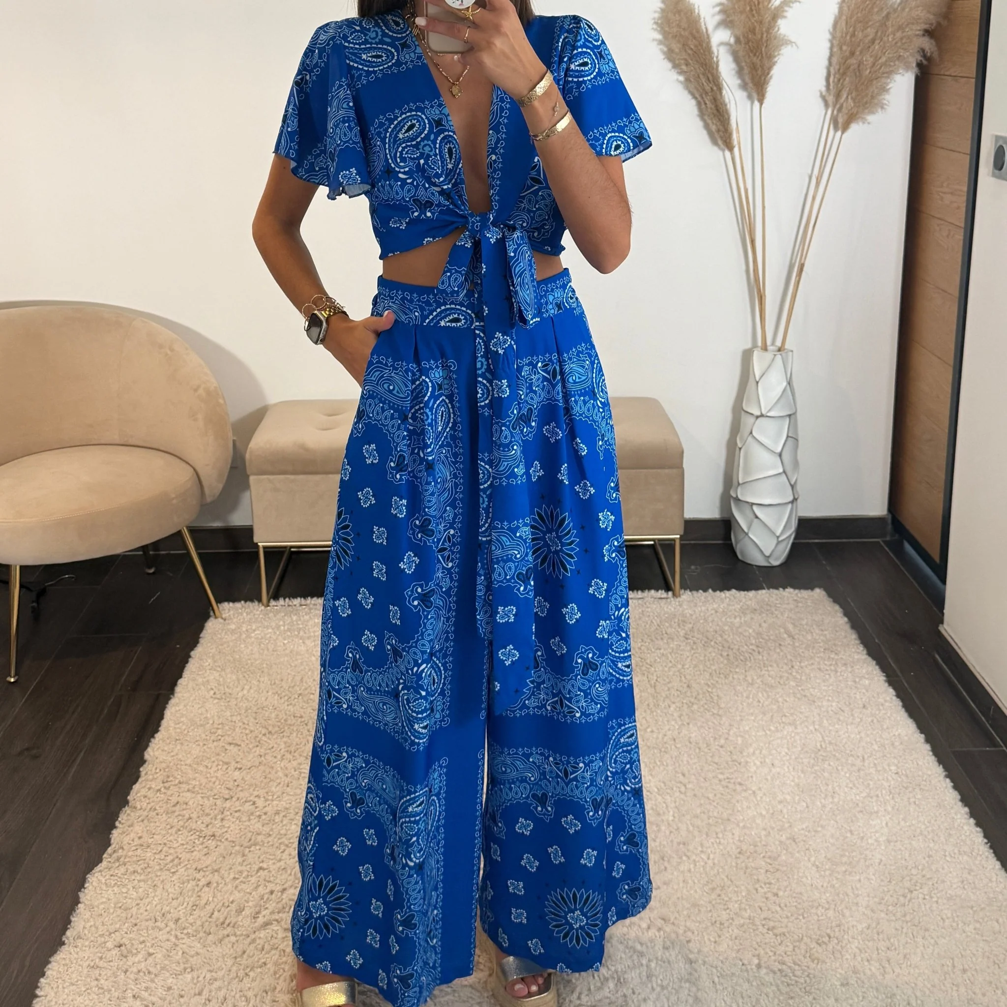 ENSEMBLE BLEU BANDANA