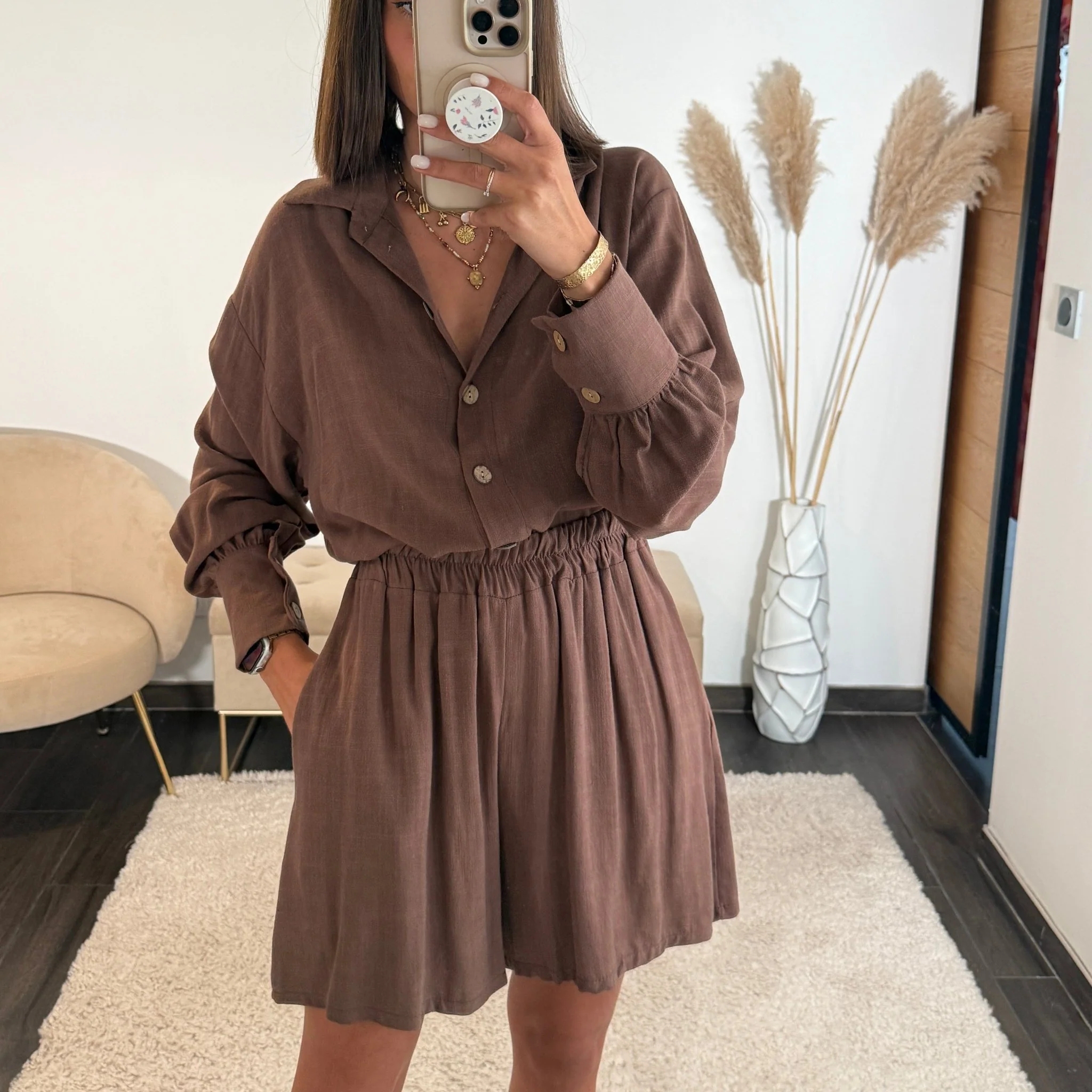 ENSEMBLE CHOCO EN LIN