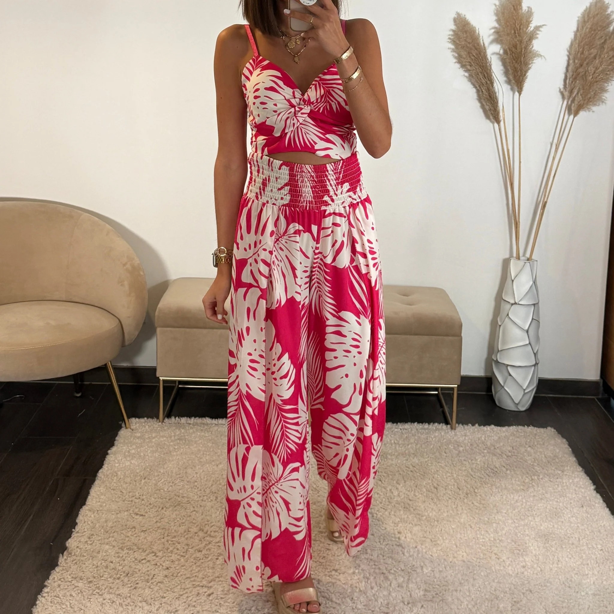 ENSEMBLE FUCHSIA FEUILLE