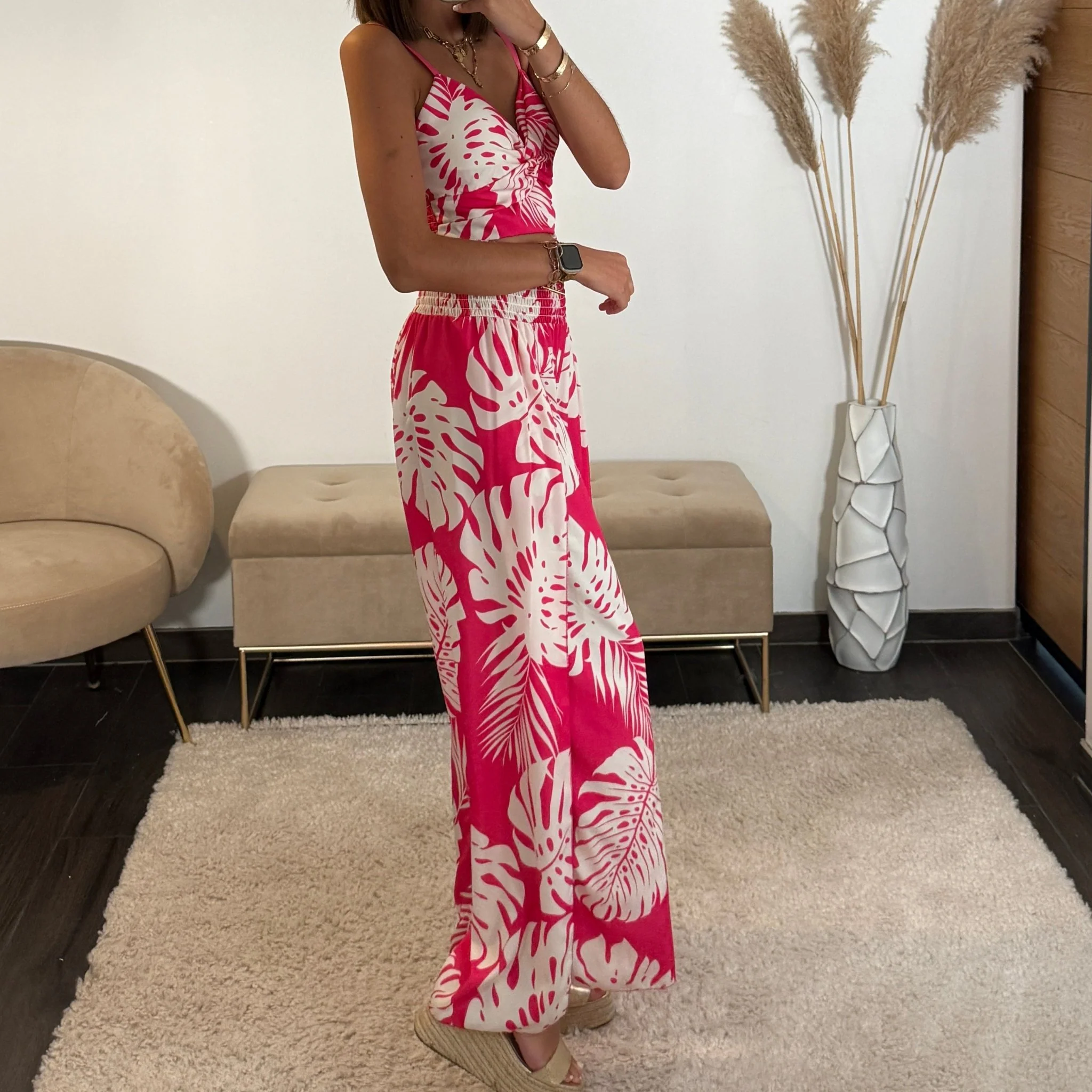 ENSEMBLE FUCHSIA FEUILLE - Image 2