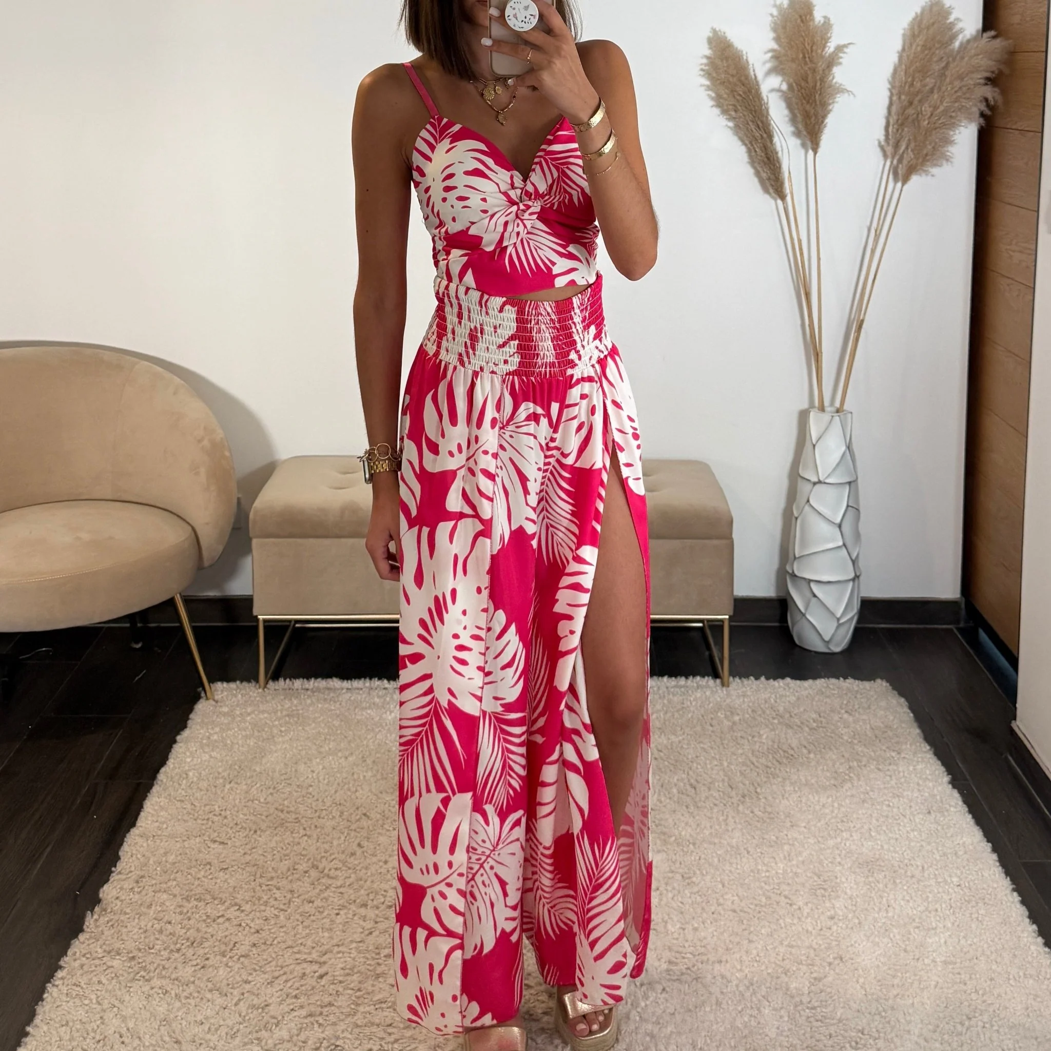 ENSEMBLE FUCHSIA FEUILLE - Image 5
