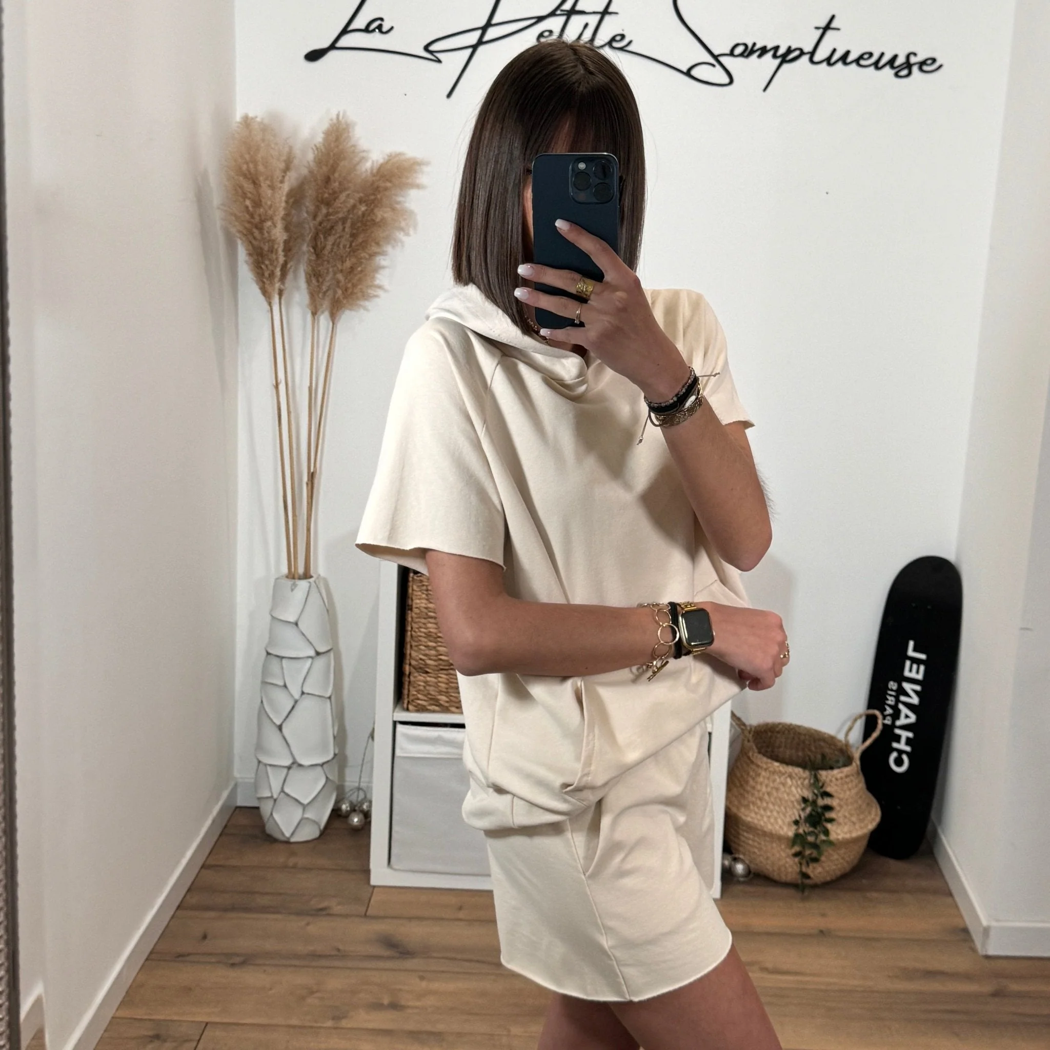ENSEMBLE SWEAT + SHORT BEIGE - Image 2