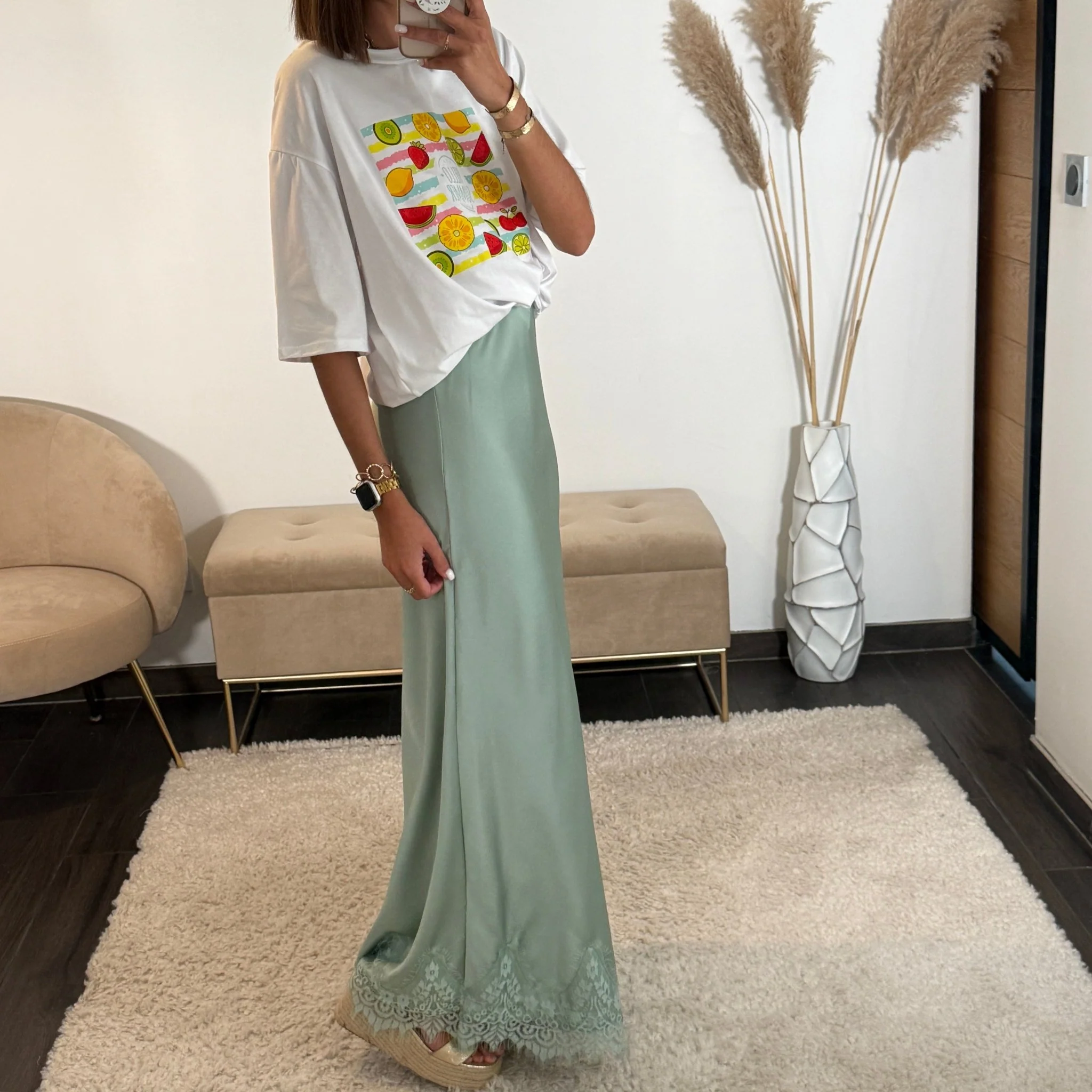 JUPE SATIN SAUGE SOFY - Image 3