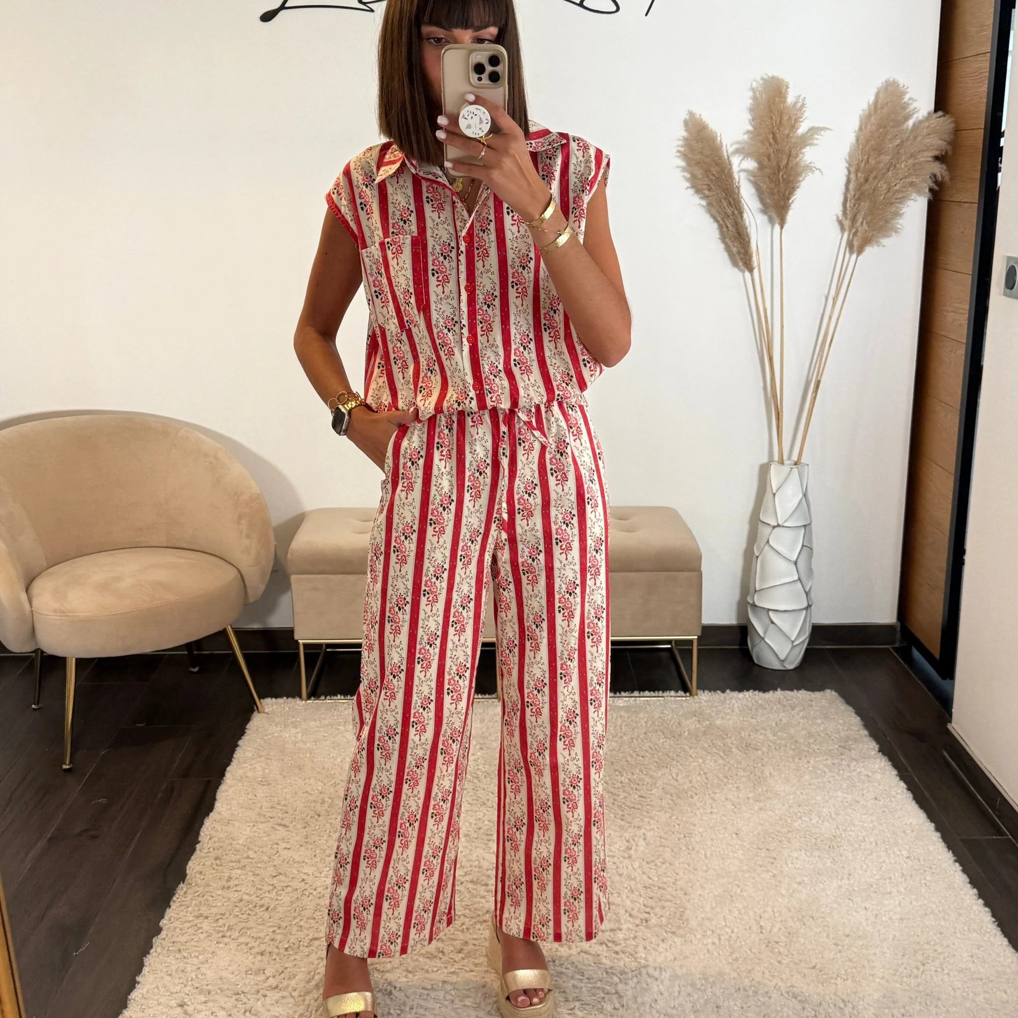 PANTALON FLOWER RED - Image 3