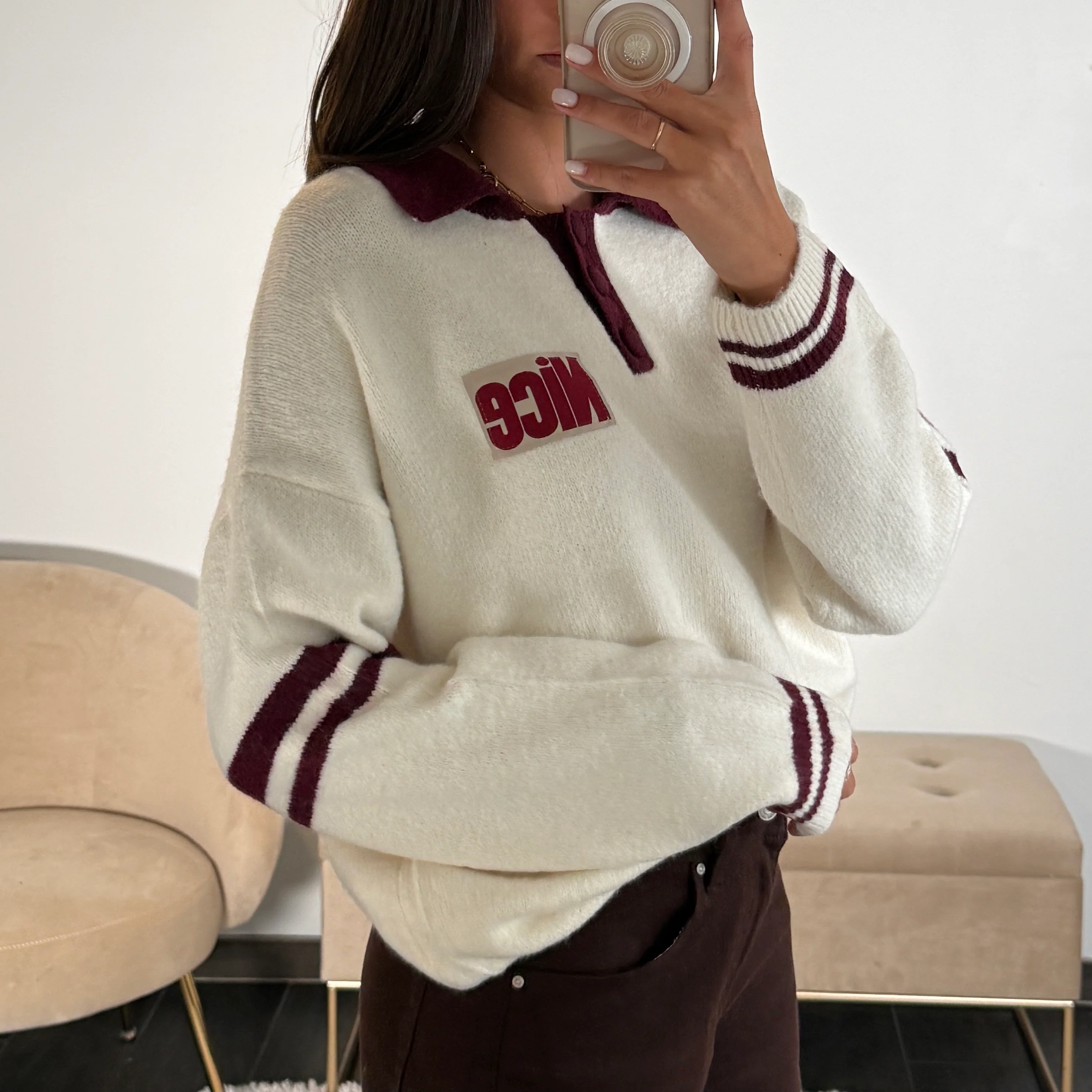 PULL BEIGE BORDEAUX NICE - Image 2