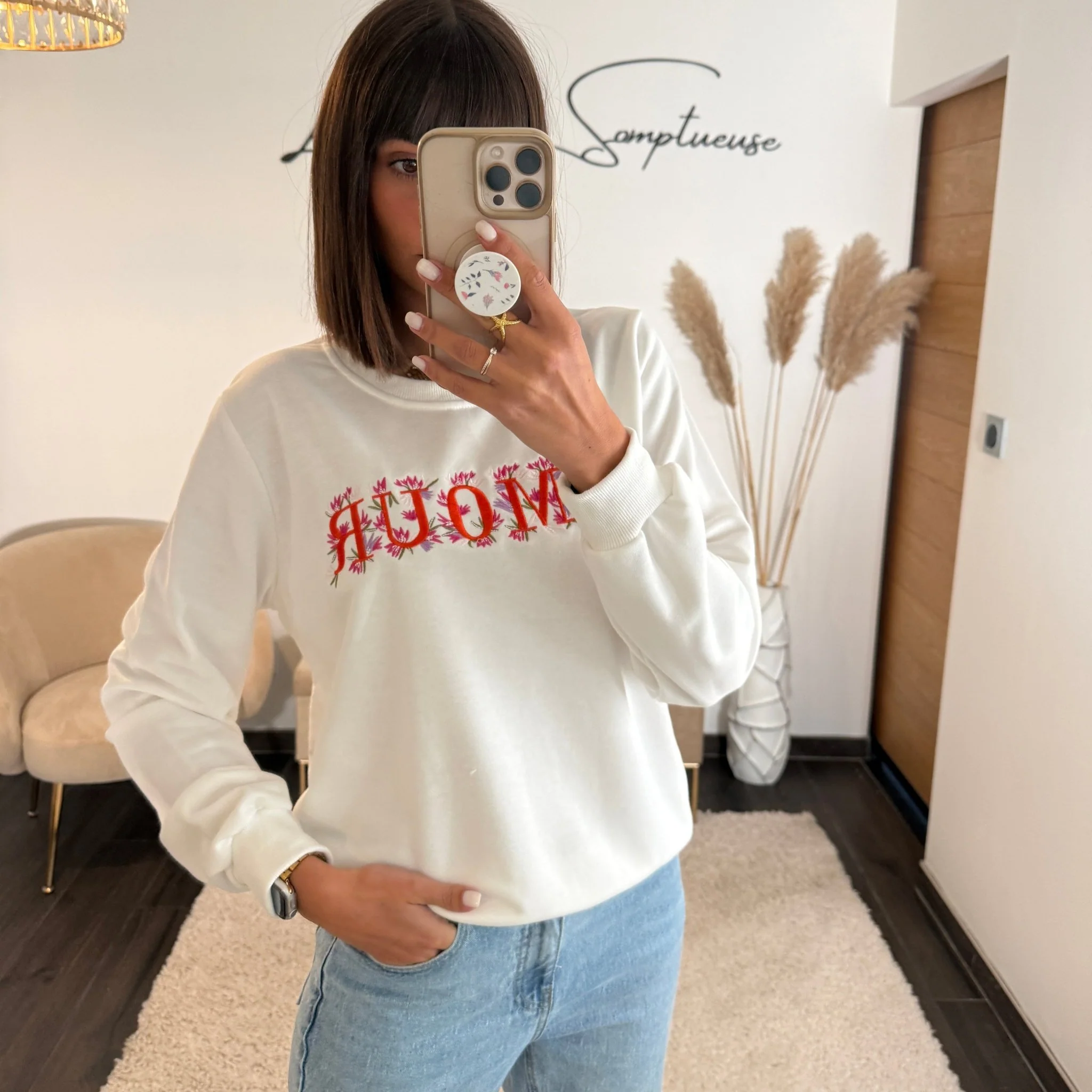 PULL BLANC AMOUR