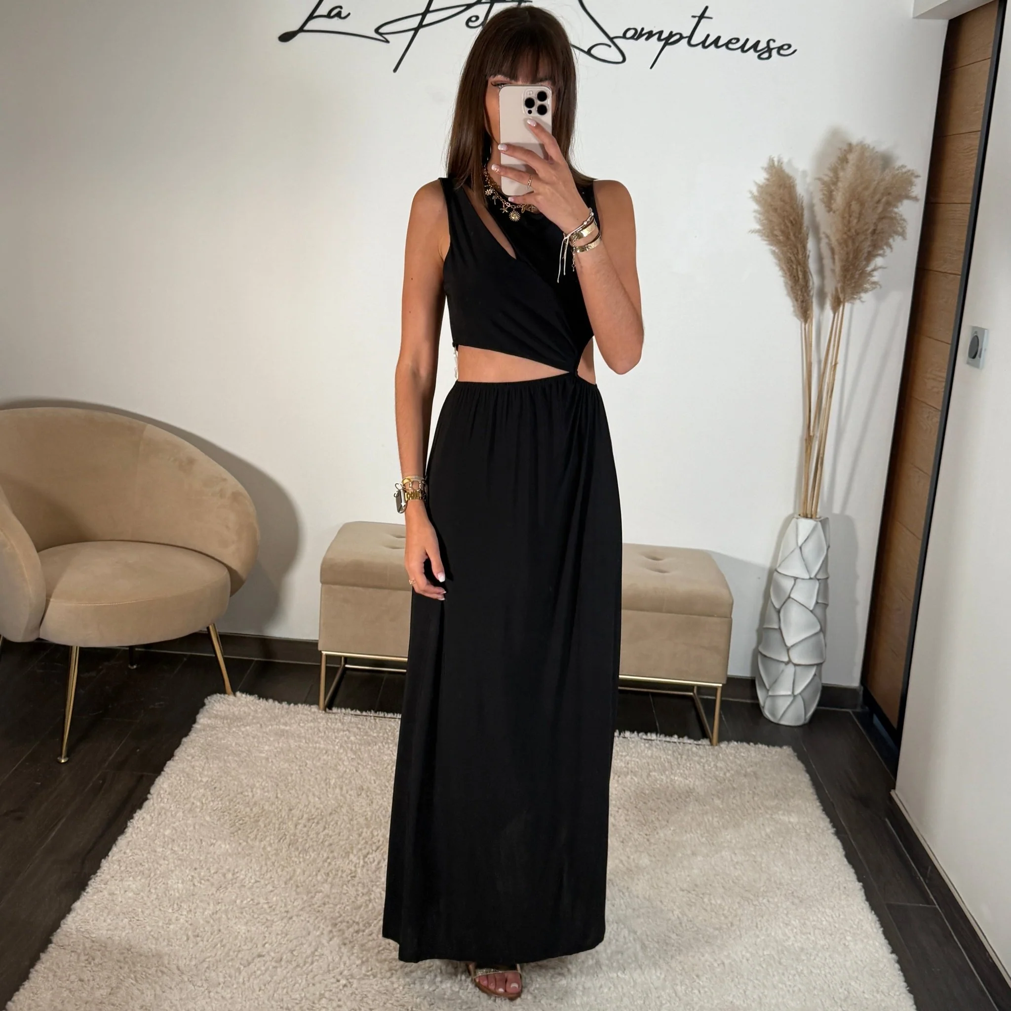 ROBE ASYMETRIQUE NOIR LOUISE