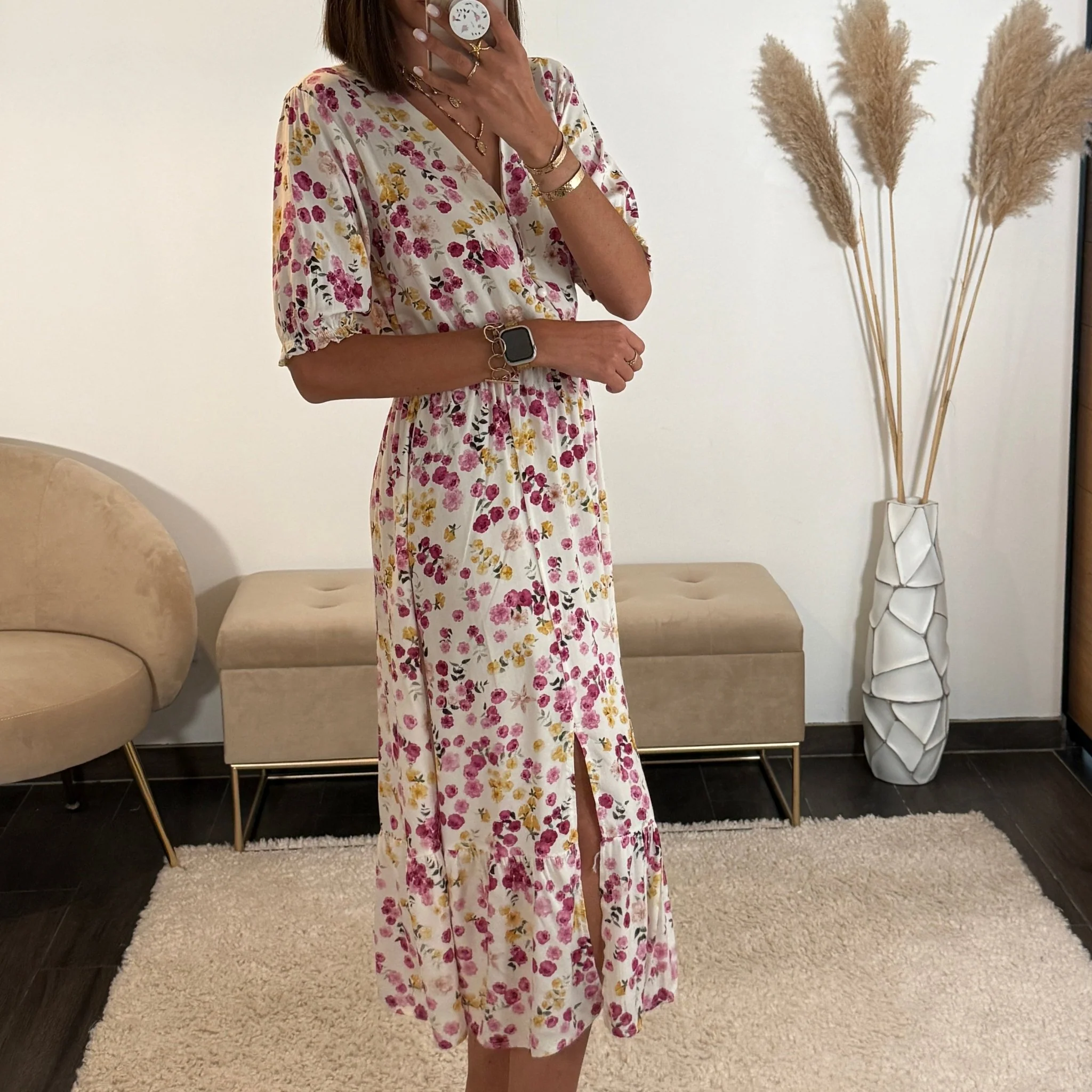 ROBE BLANCHE FLOWER PRUNE - Image 2