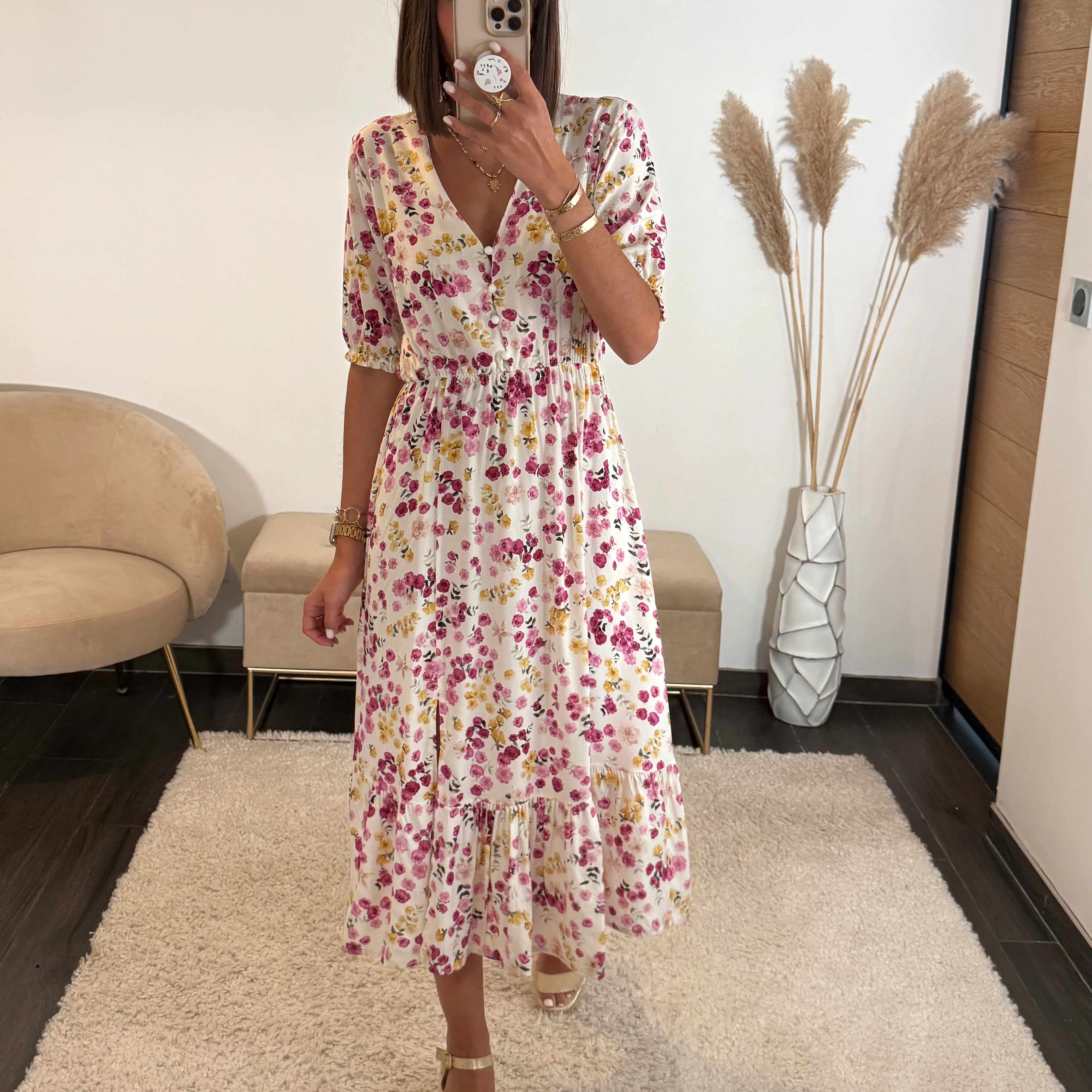 ROBE BLANCHE FLOWER PRUNE - Image 3