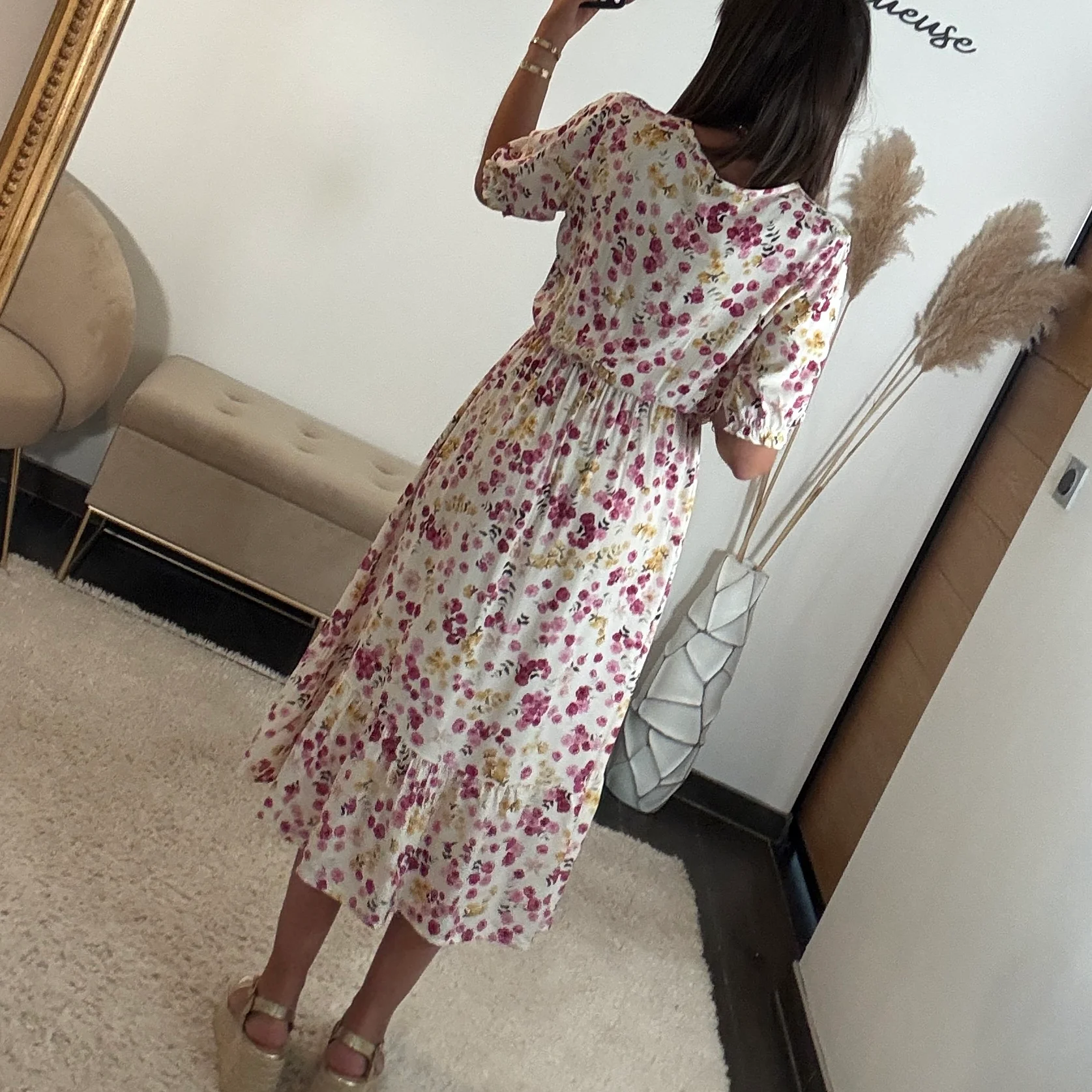 ROBE BLANCHE FLOWER PRUNE - Image 5