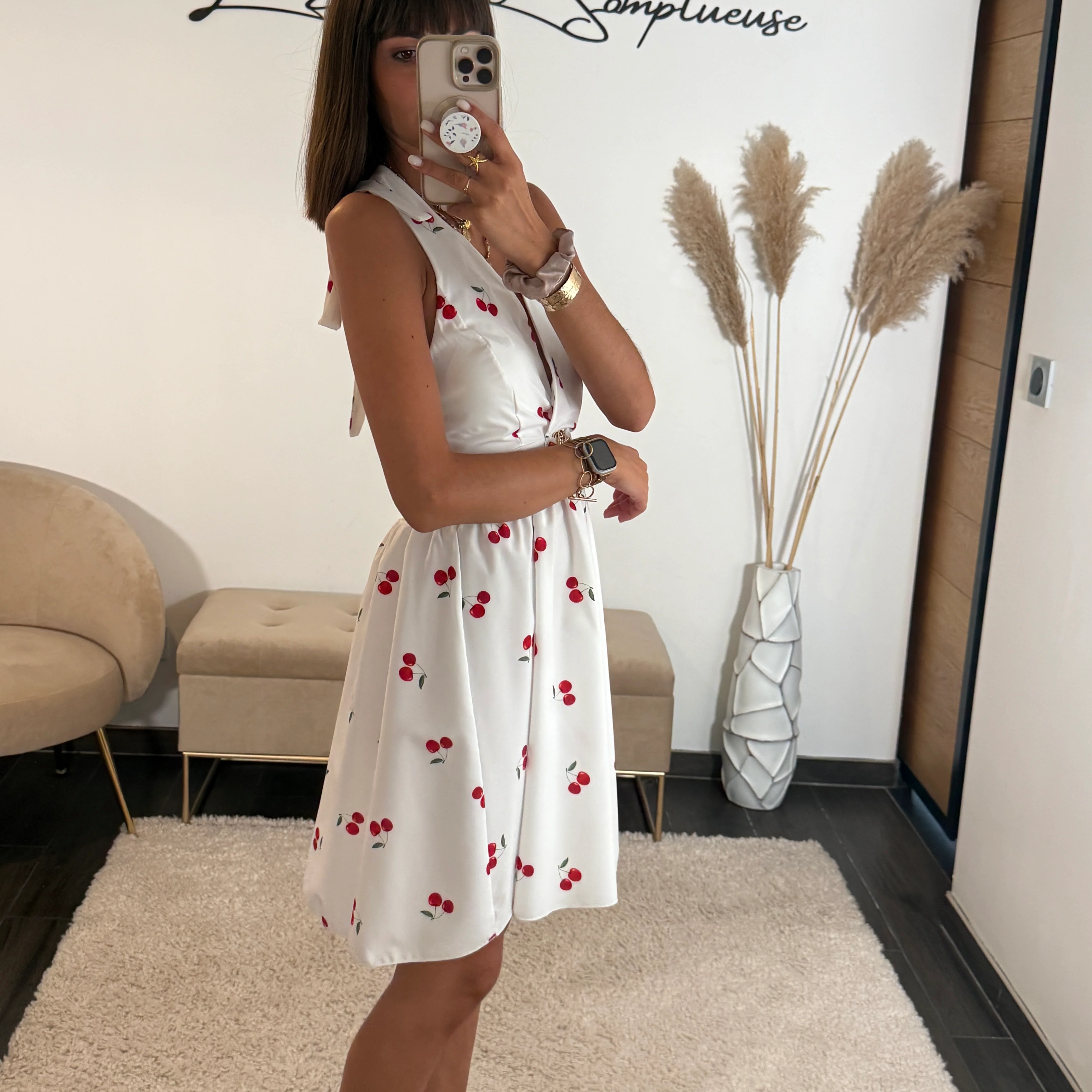 ROBE CERISES BLANC ALINE - Image 2