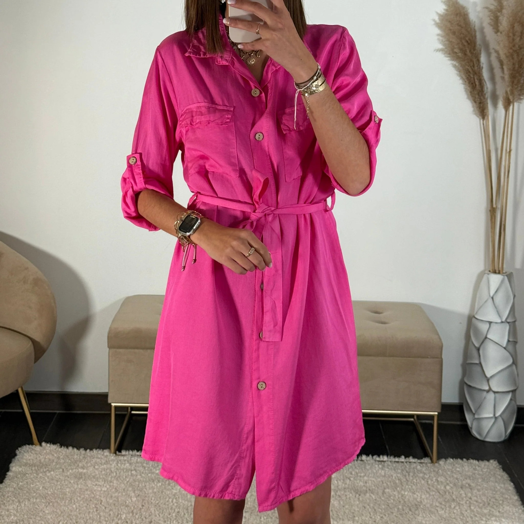 ROBE CHEMISE ROSE AXELLE