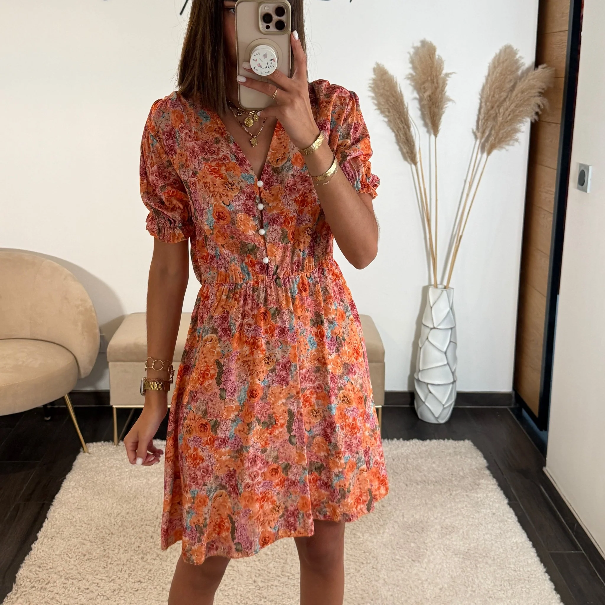 ROBE COURTE COLORE ORANGE ZELLY