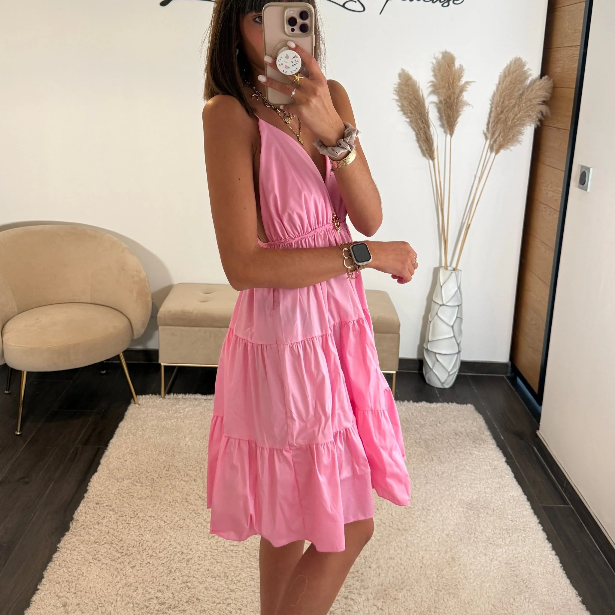 ROBE COURTE ROSE SOLEIL - Image 2