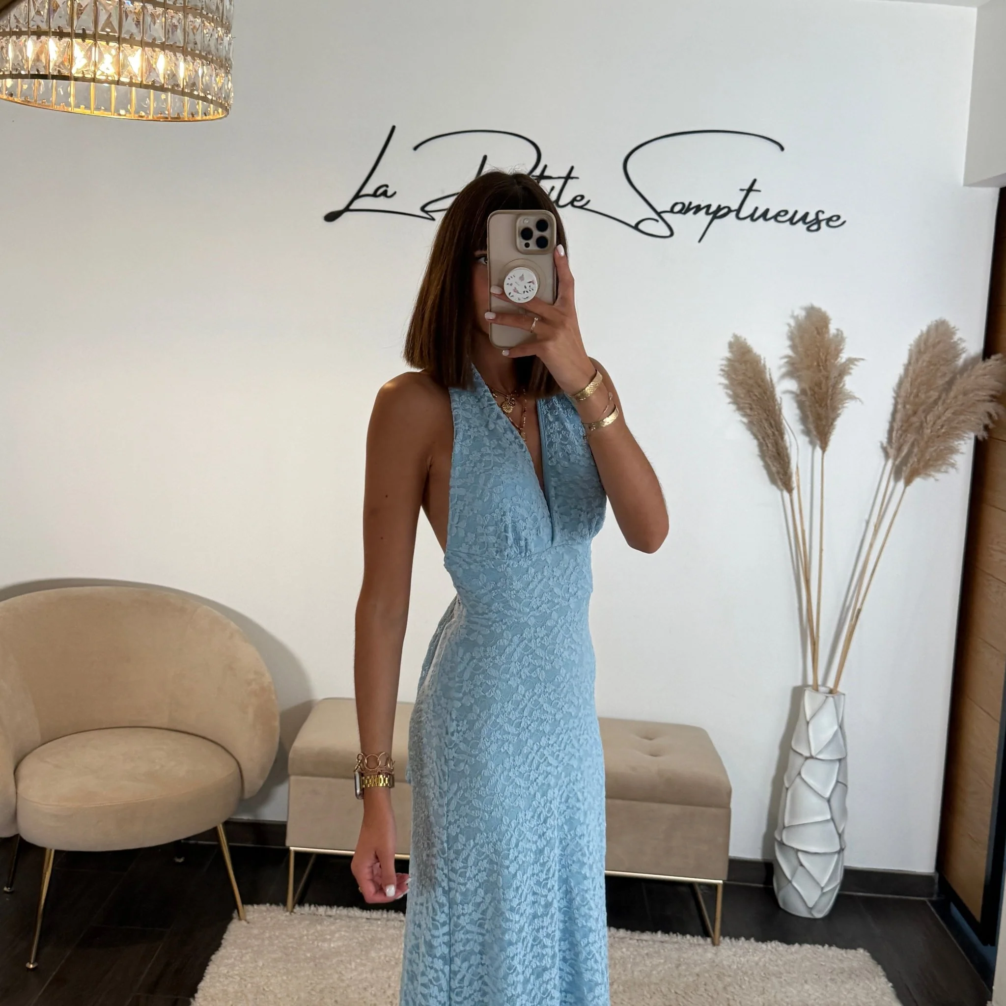 ROBE DENTELLE BLEU CIEL MARION - Image 4
