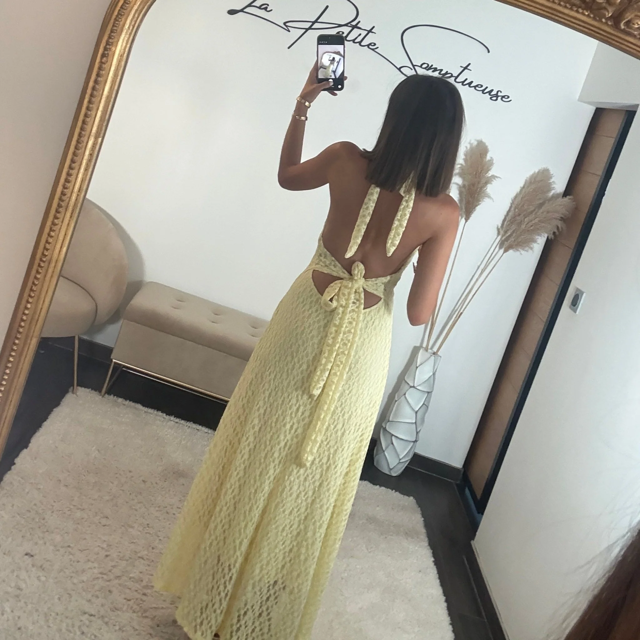 ROBE DENTELLE JAUNE MARION - Image 4