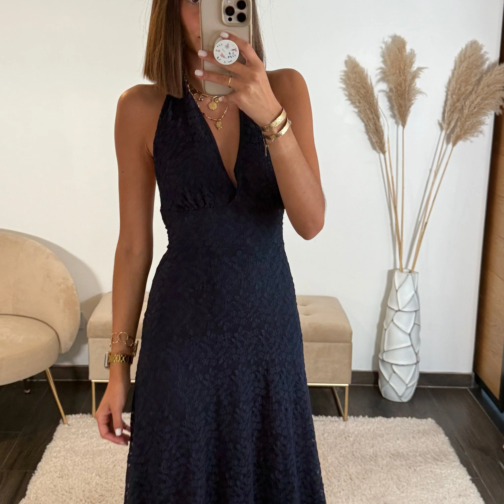 ROBE DENTELLE MARINE MARION - Image 2