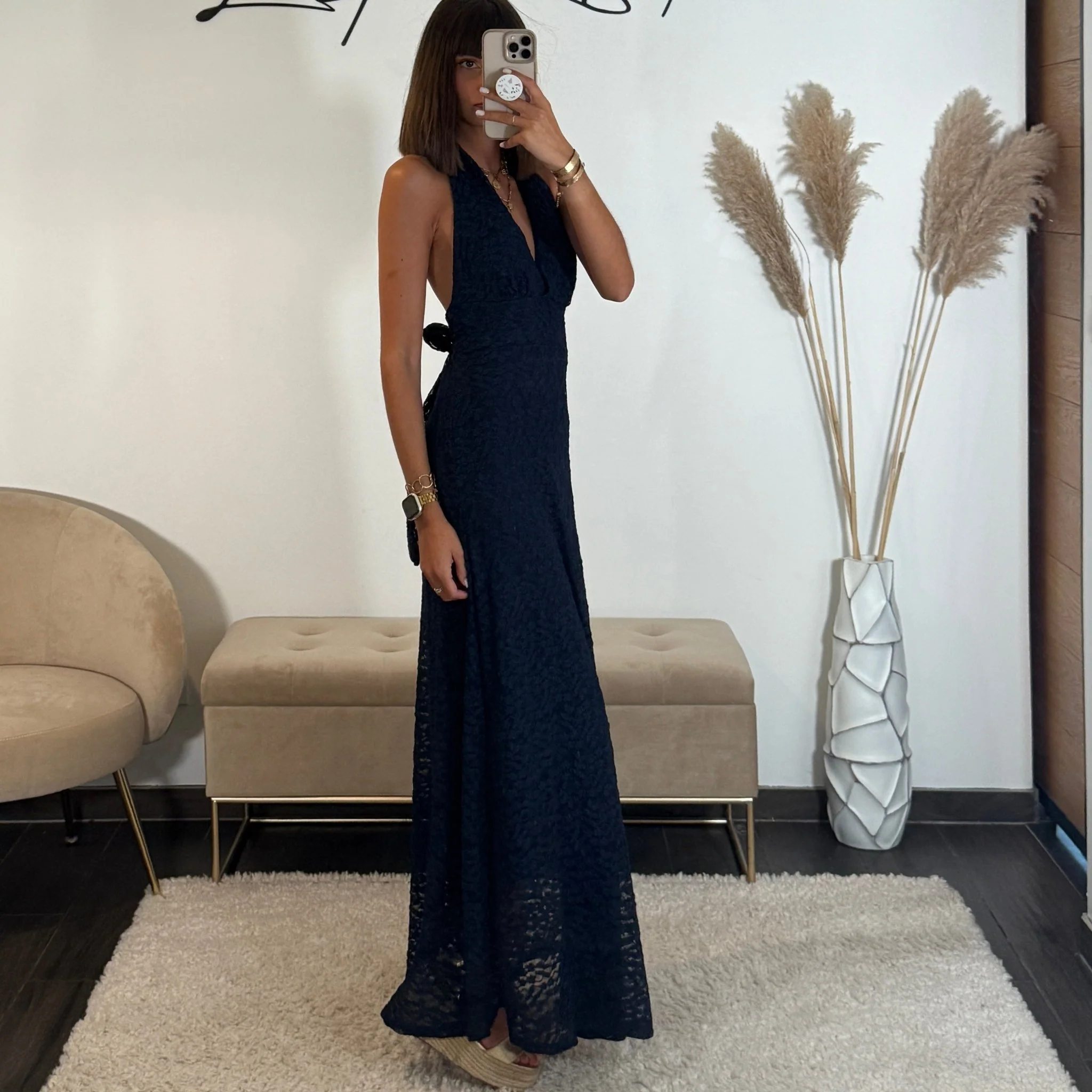 ROBE DENTELLE MARINE MARION - Image 3