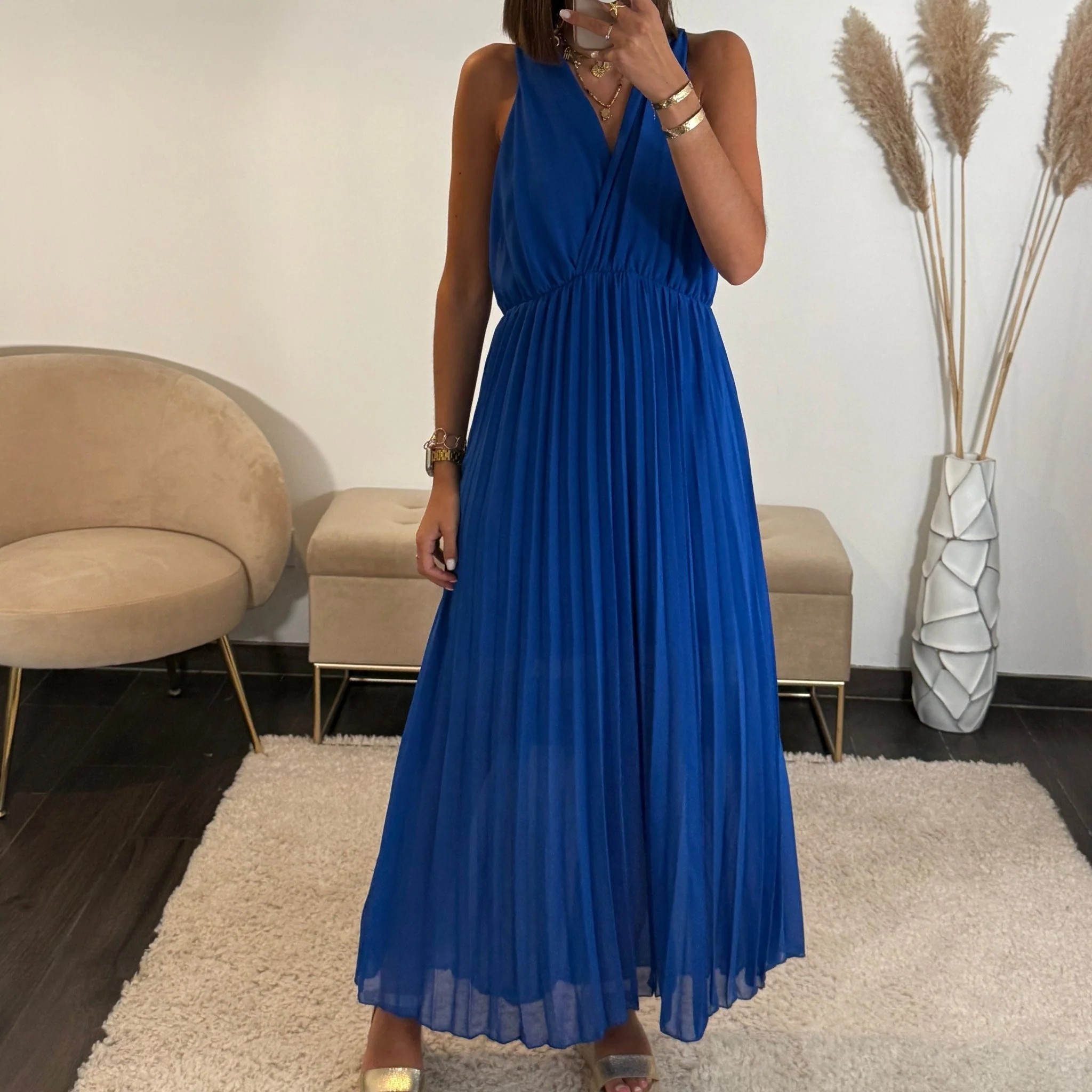 ROBE DOS CROISE BLEU KATIA - Image 2