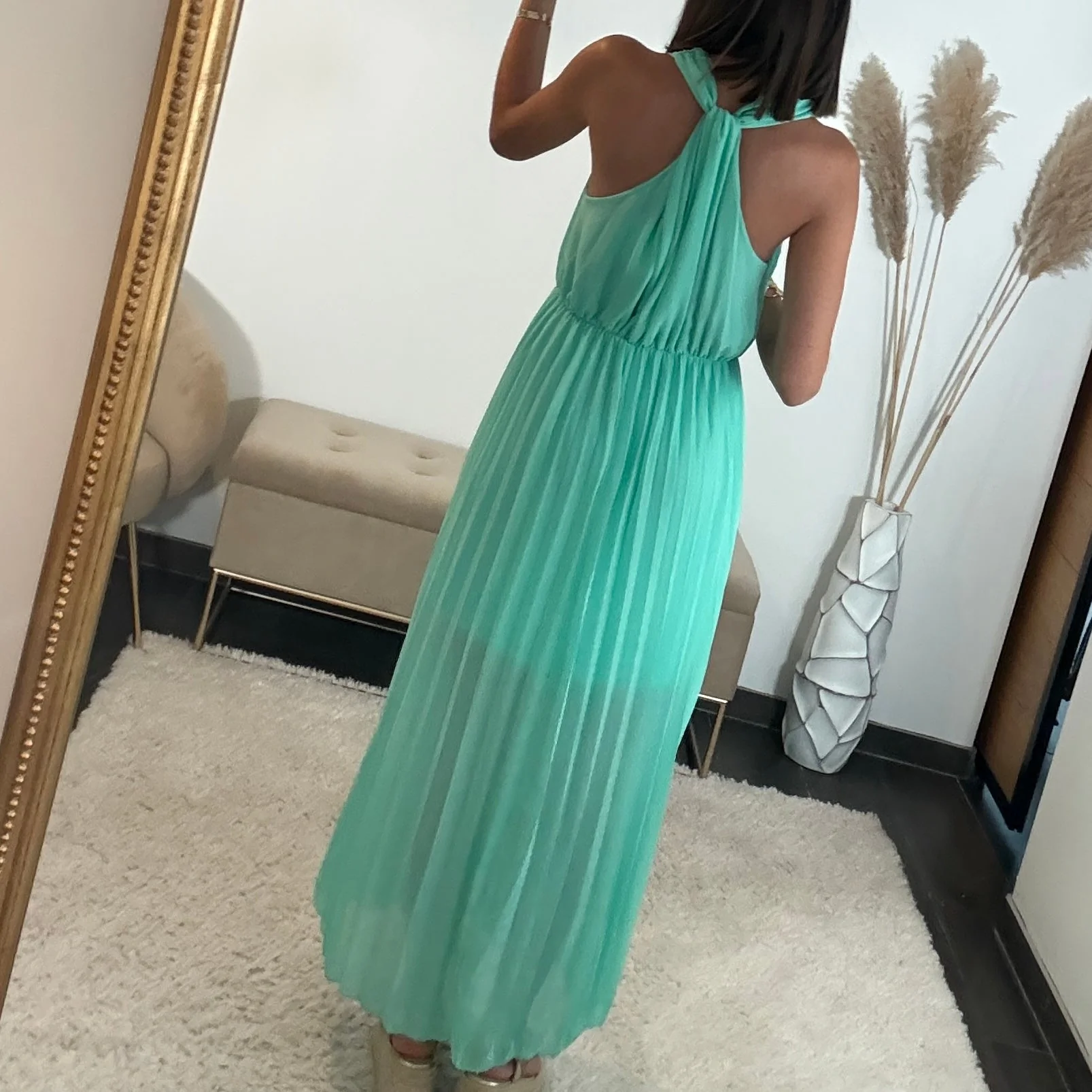 ROBE DOS CROISE TURQUOISE KATIA - Image 4