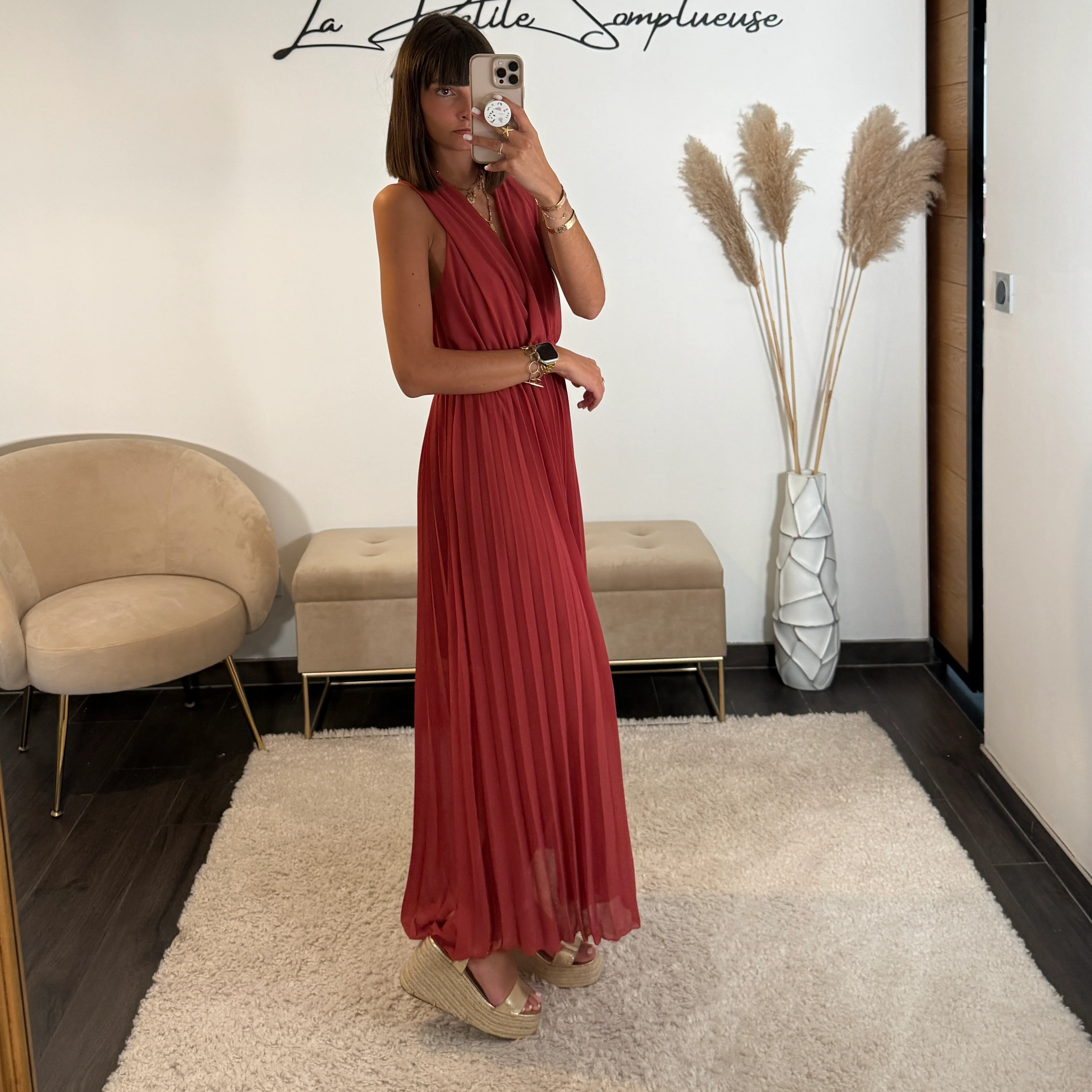 ROBE DOS CROISE VIEUX ROSE KATIA - Image 2