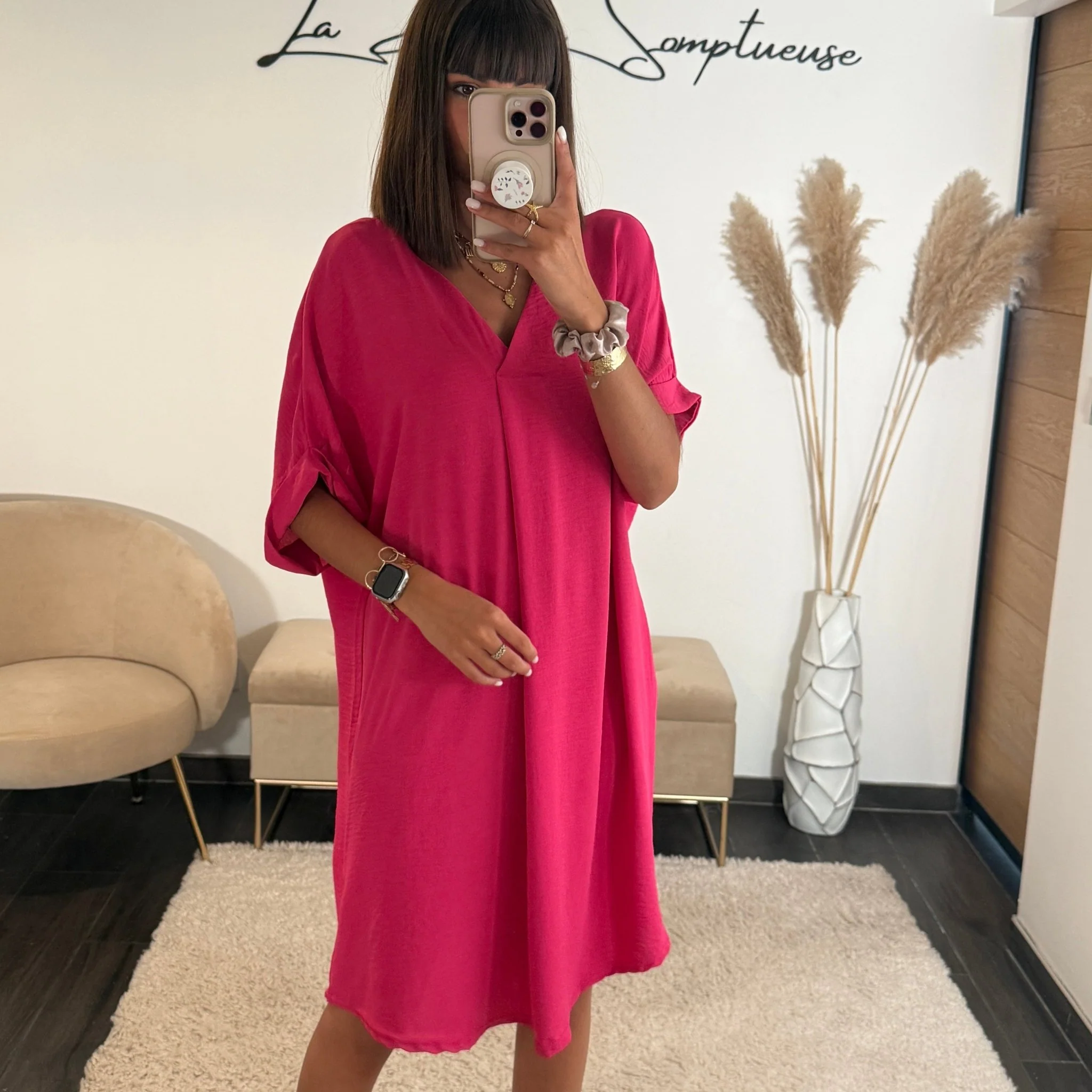 ROBE FUCHSIA CHARLIZE