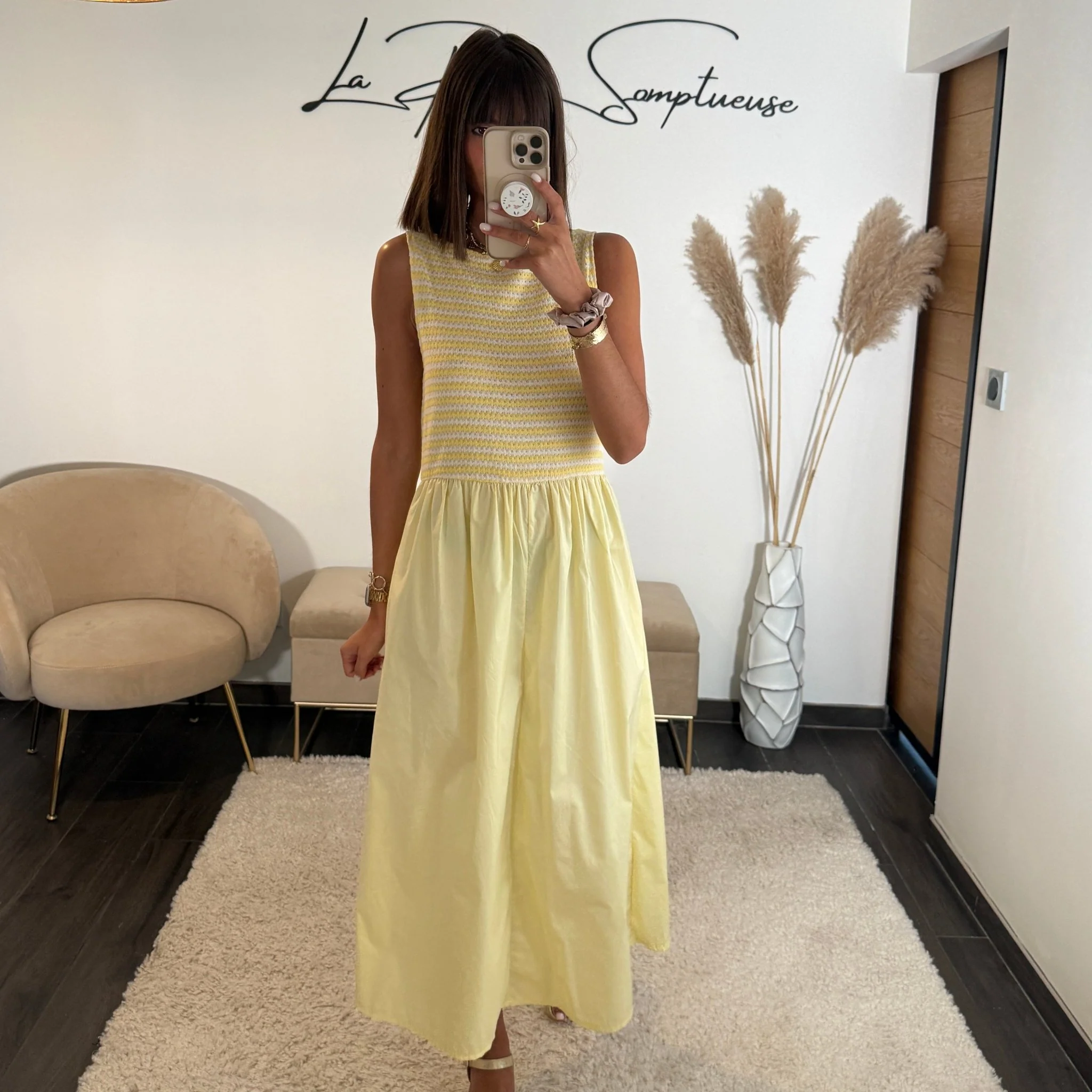 ROBE JAUNE RAYE JESSY