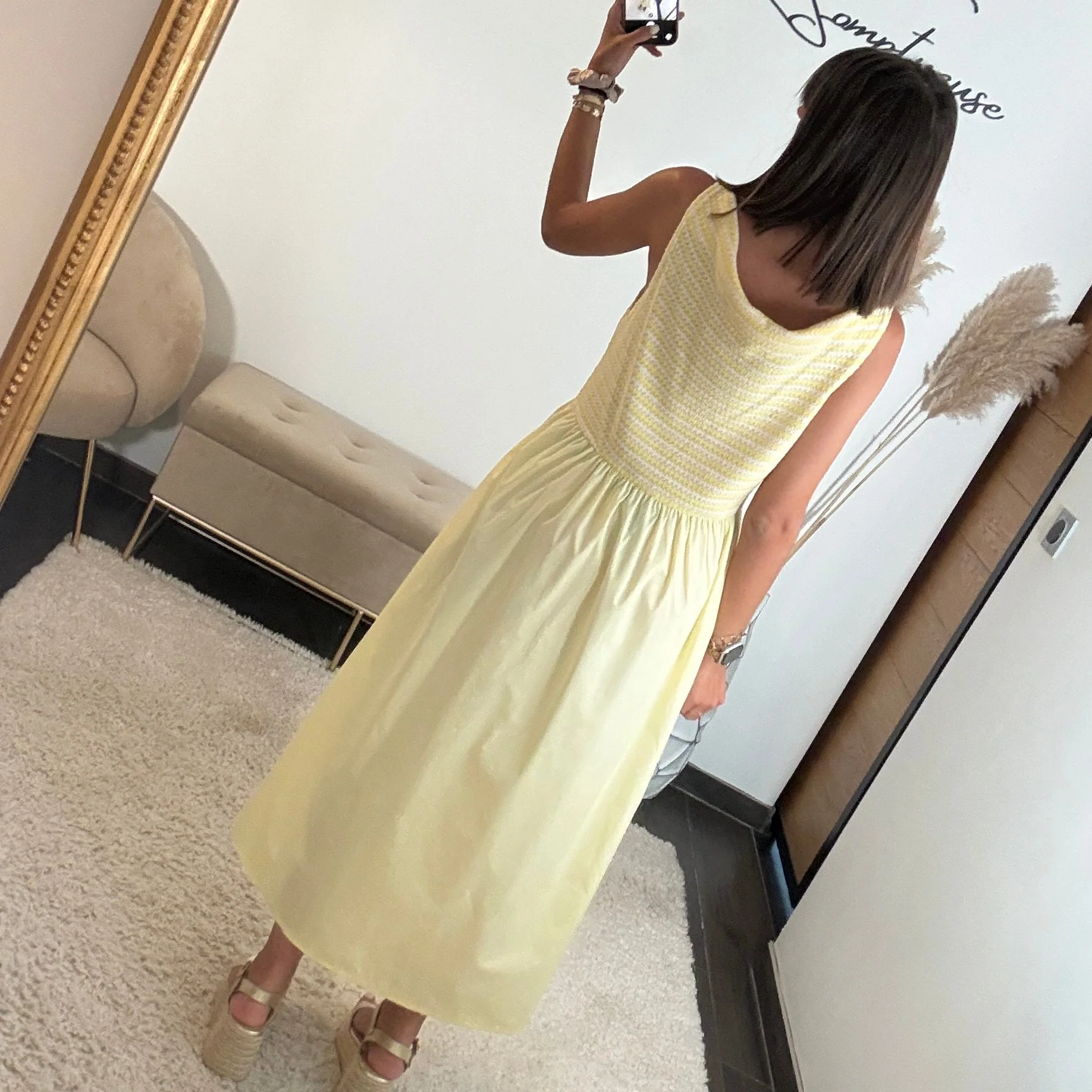 ROBE JAUNE RAYE JESSY - Image 2
