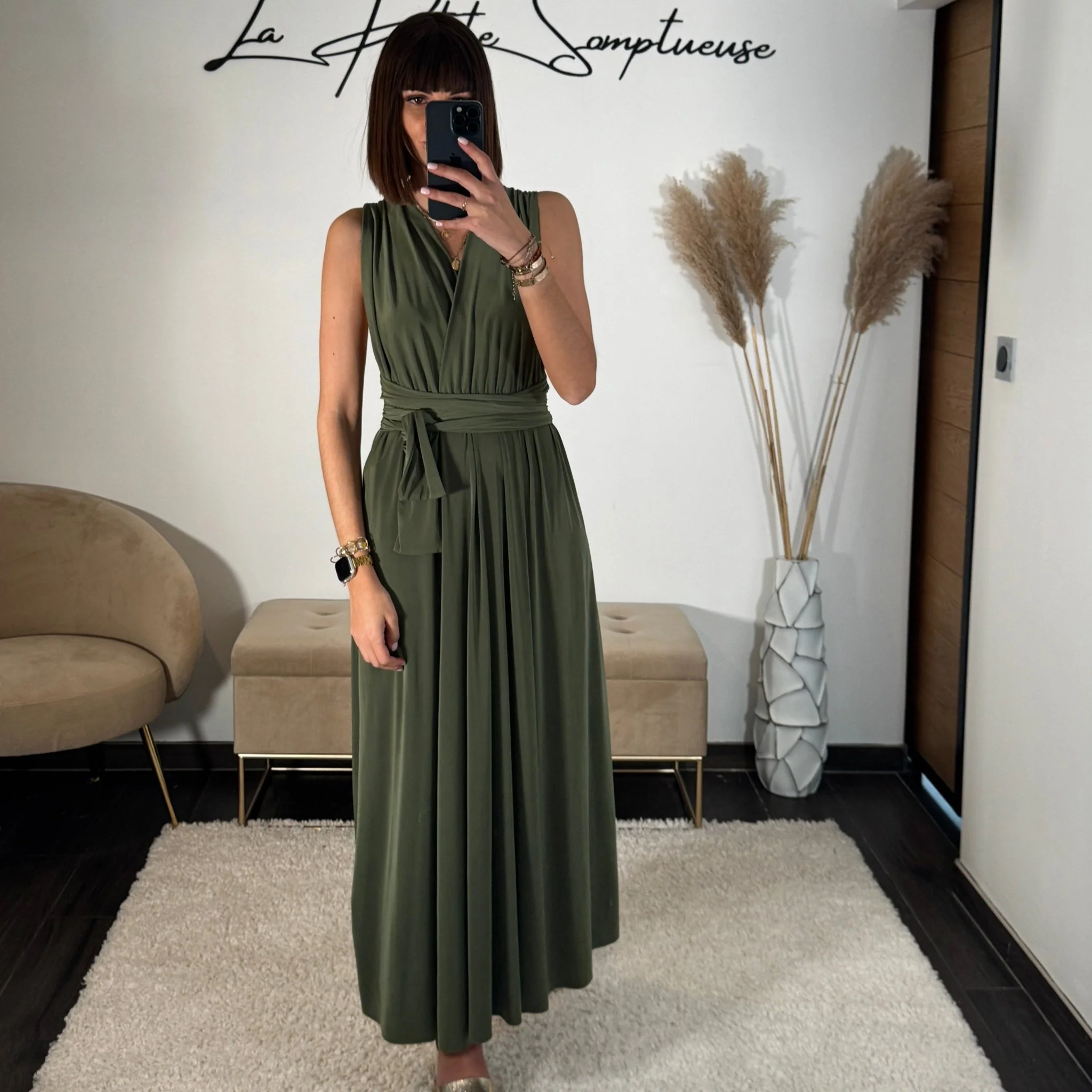 ROBE LONGUE MULTIPOSITION KAKI IZIA