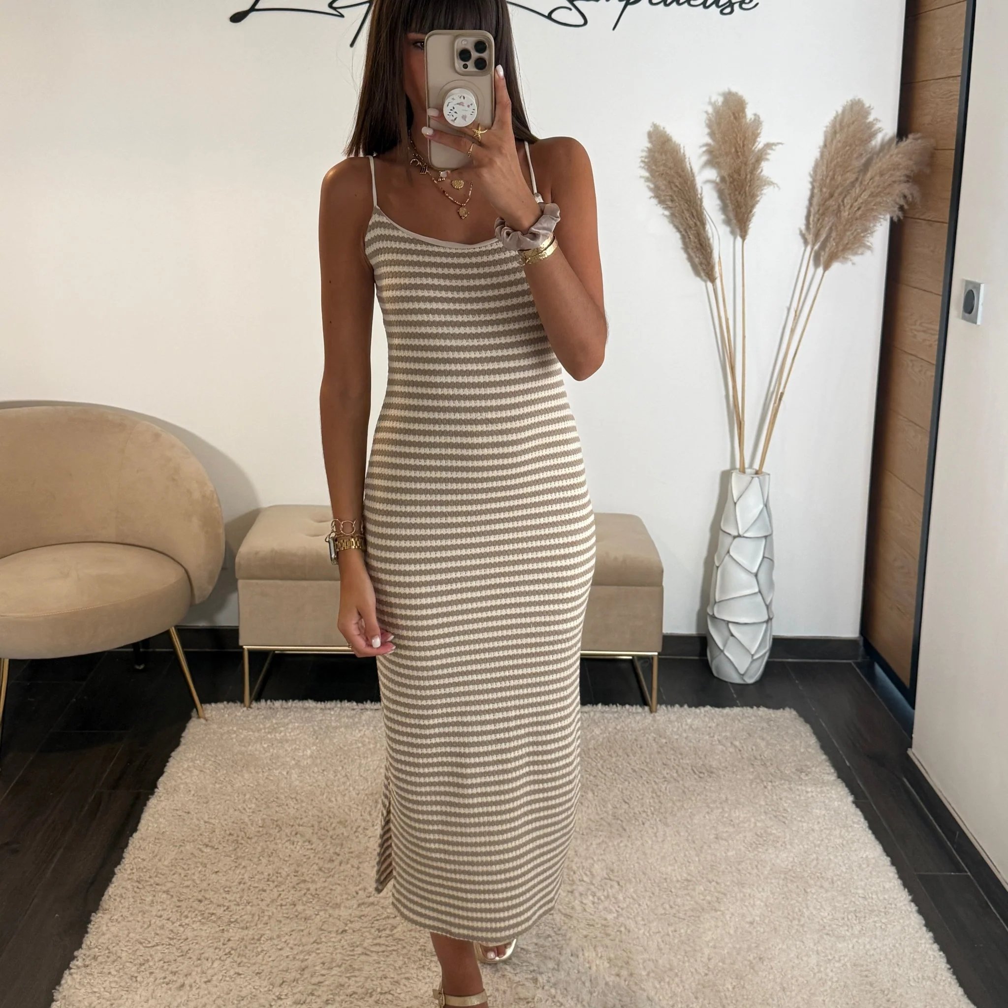 ROBE MARINIERE BEIGE LOU