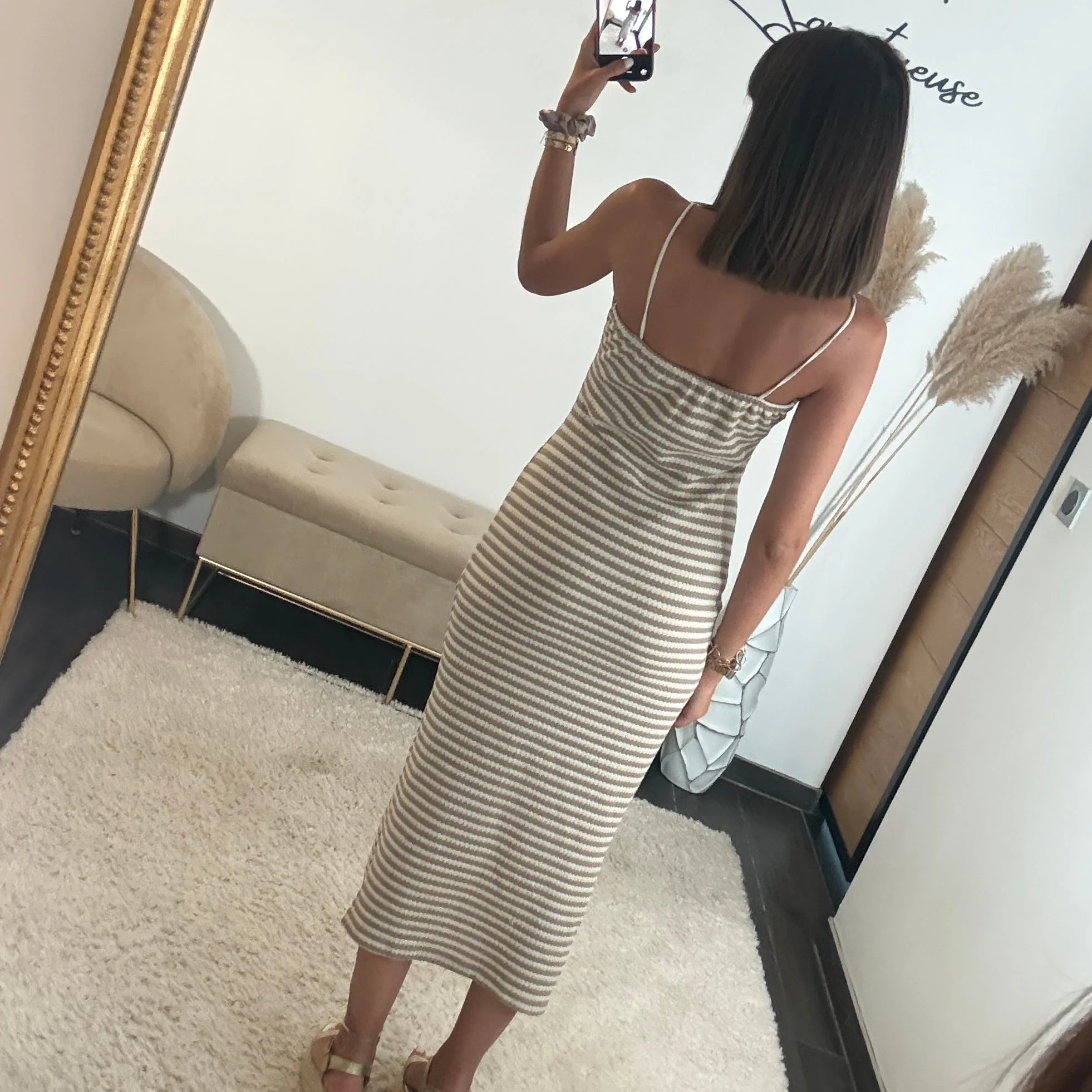 ROBE MARINIERE BEIGE LOU - Image 2