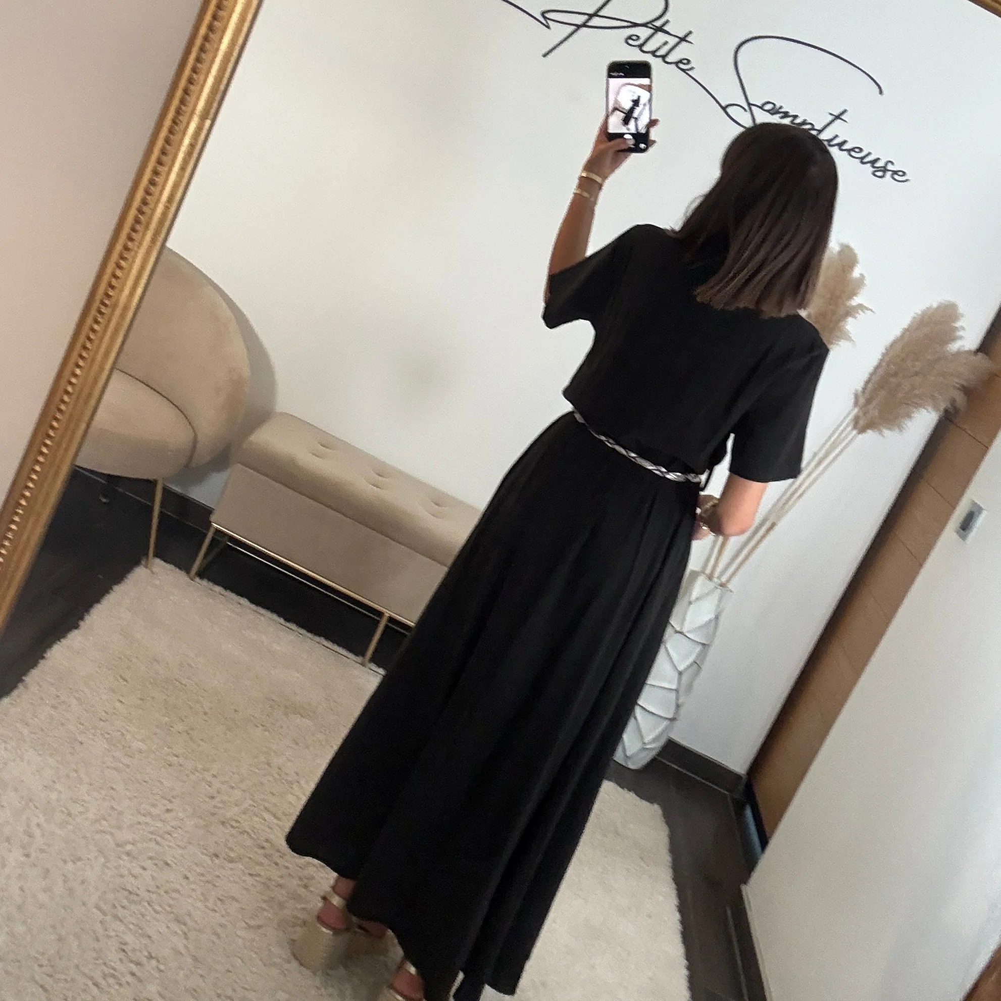 ROBE NOIRE CEINTURE FOULARD - Image 3