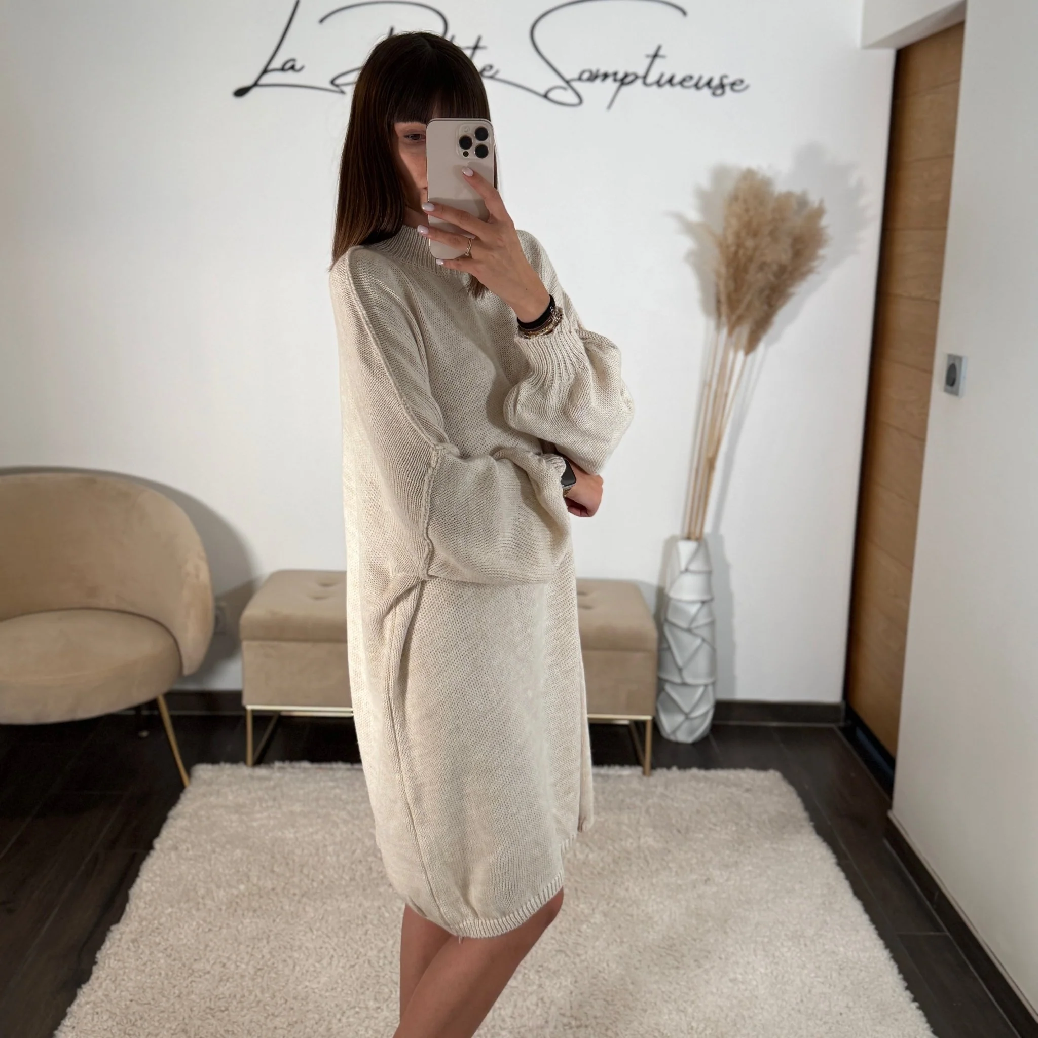ROBE PULL BEIGE SOLENA - Image 4