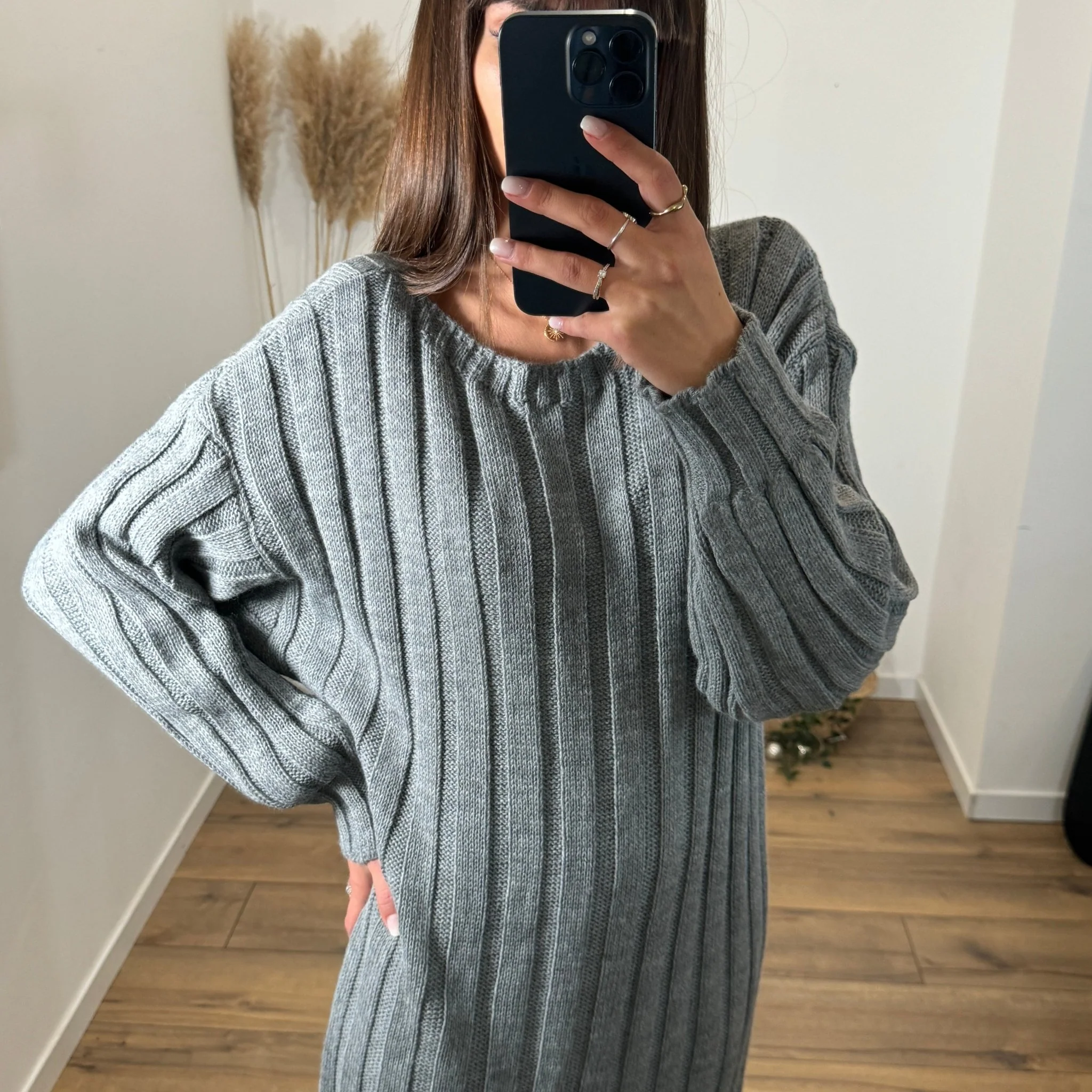 ROBE PULL GRIS AGATHE - Image 5