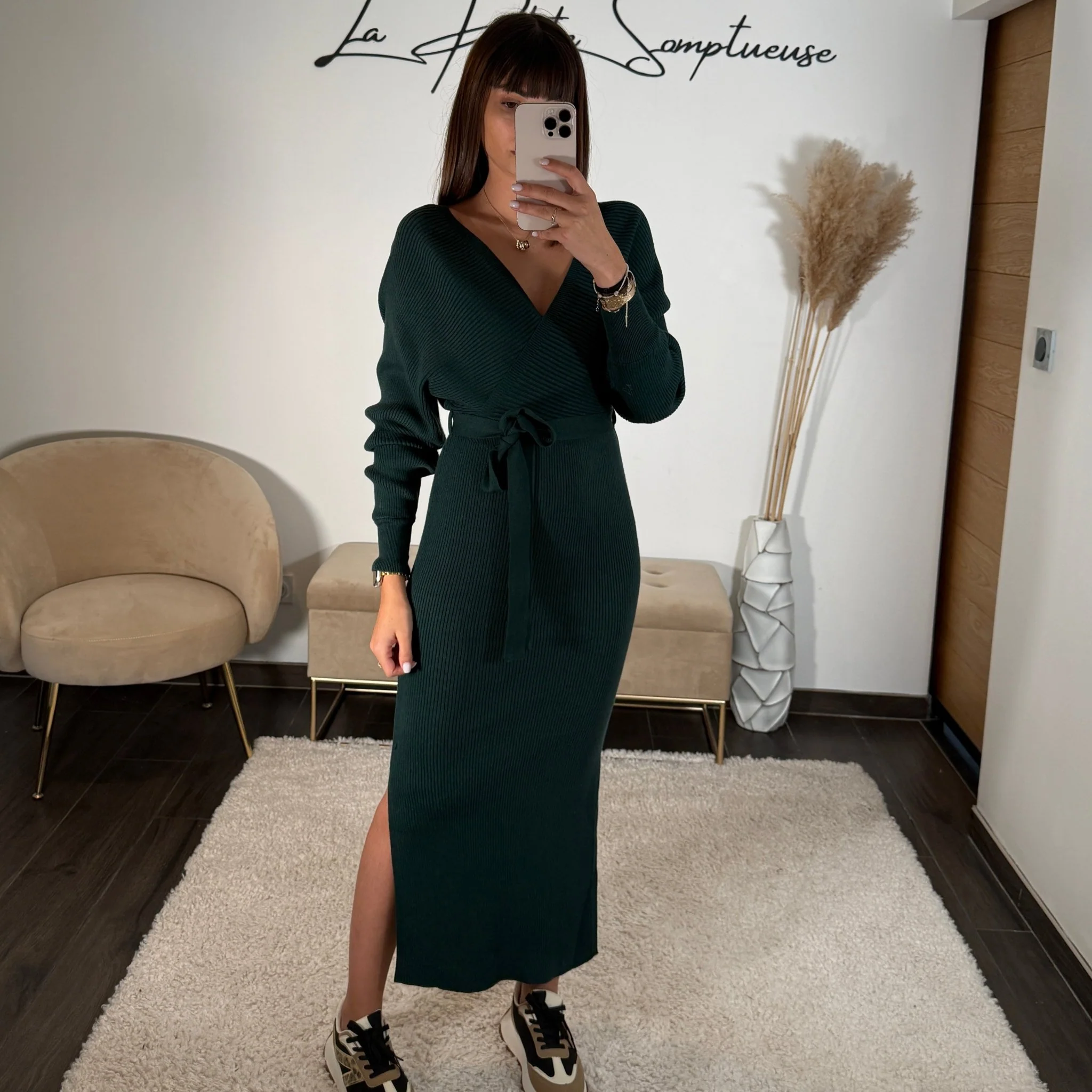 ROBE PULL VERT SAPIN ANAIS