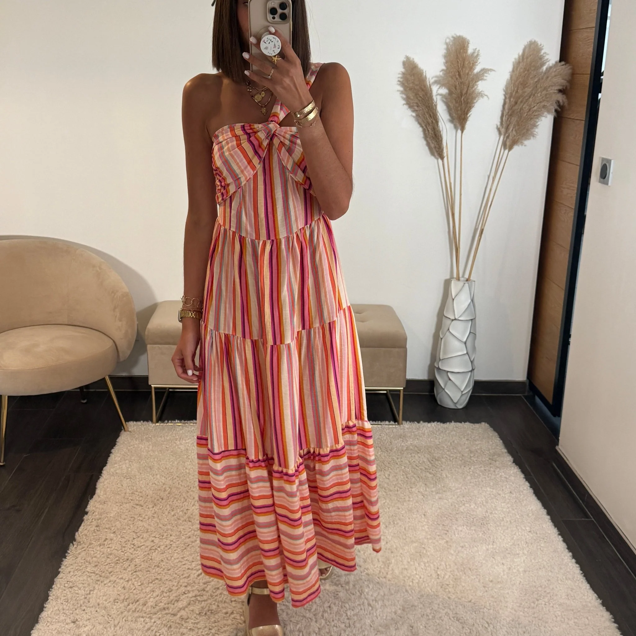 ROBE RAYE ORANGE SONIA - Image 2