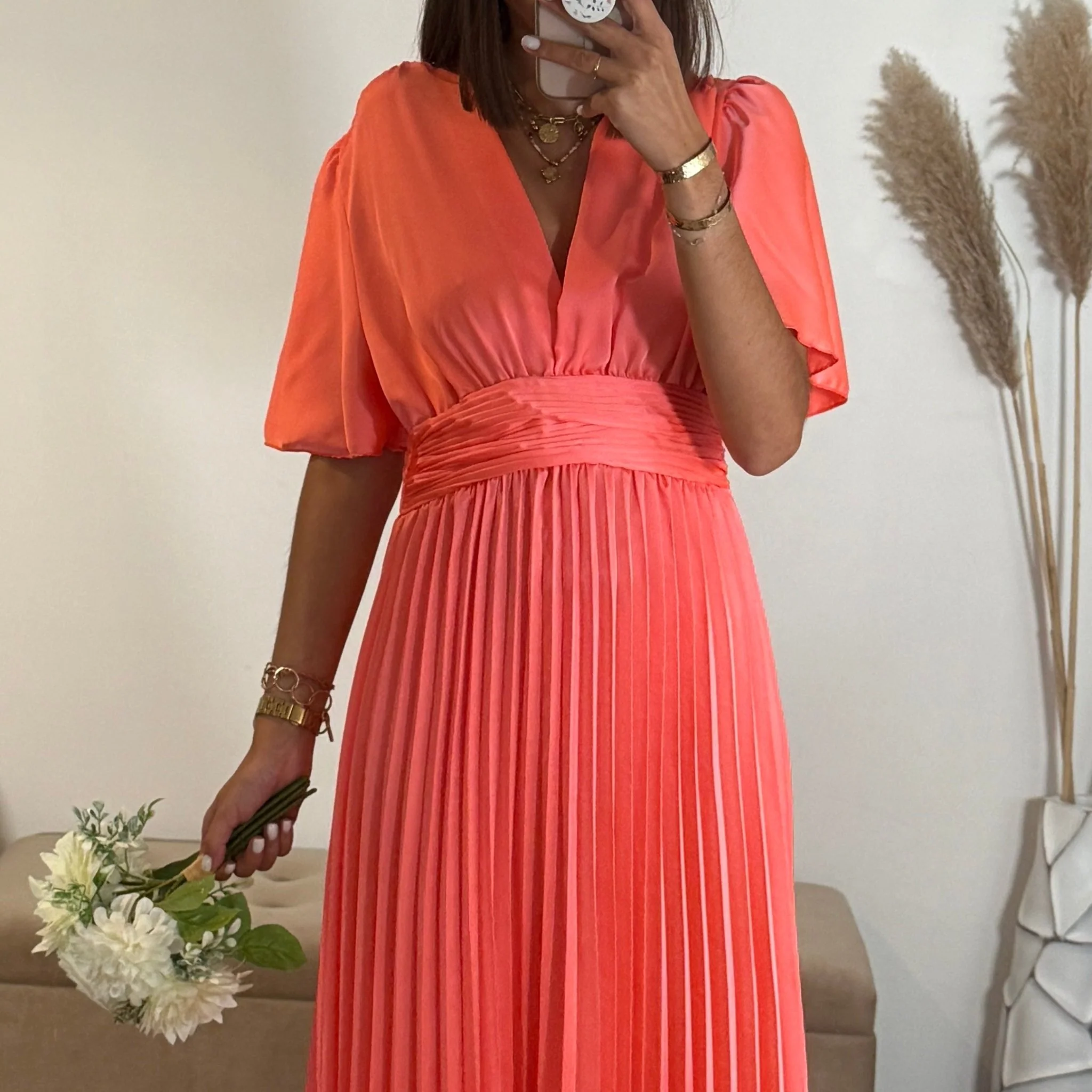 ROBE SATIN CORAIL ALBA - Image 2