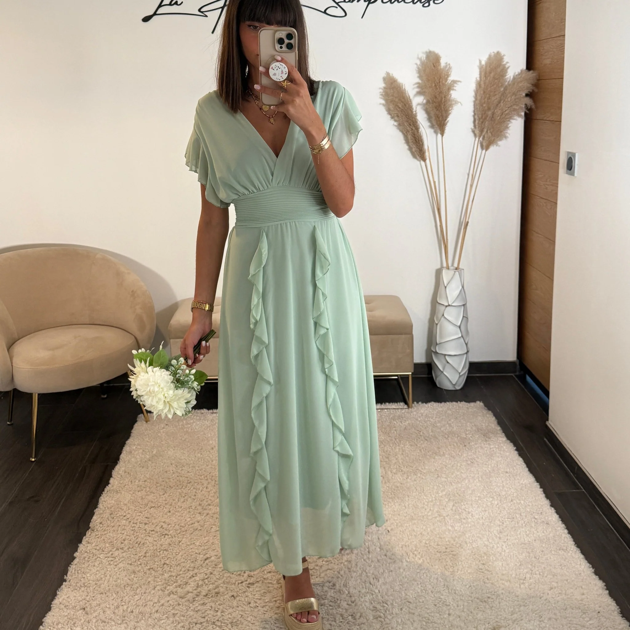 ROBE VERT D'EAU ALICIA