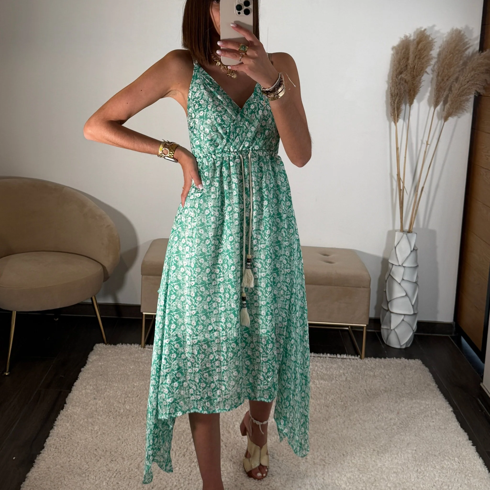 ROBE VERTE AZELIE