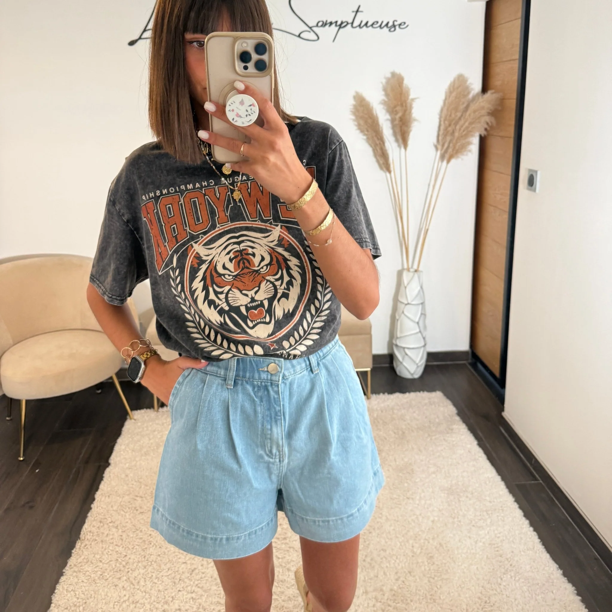 T-SHIRT GRIS TIGER