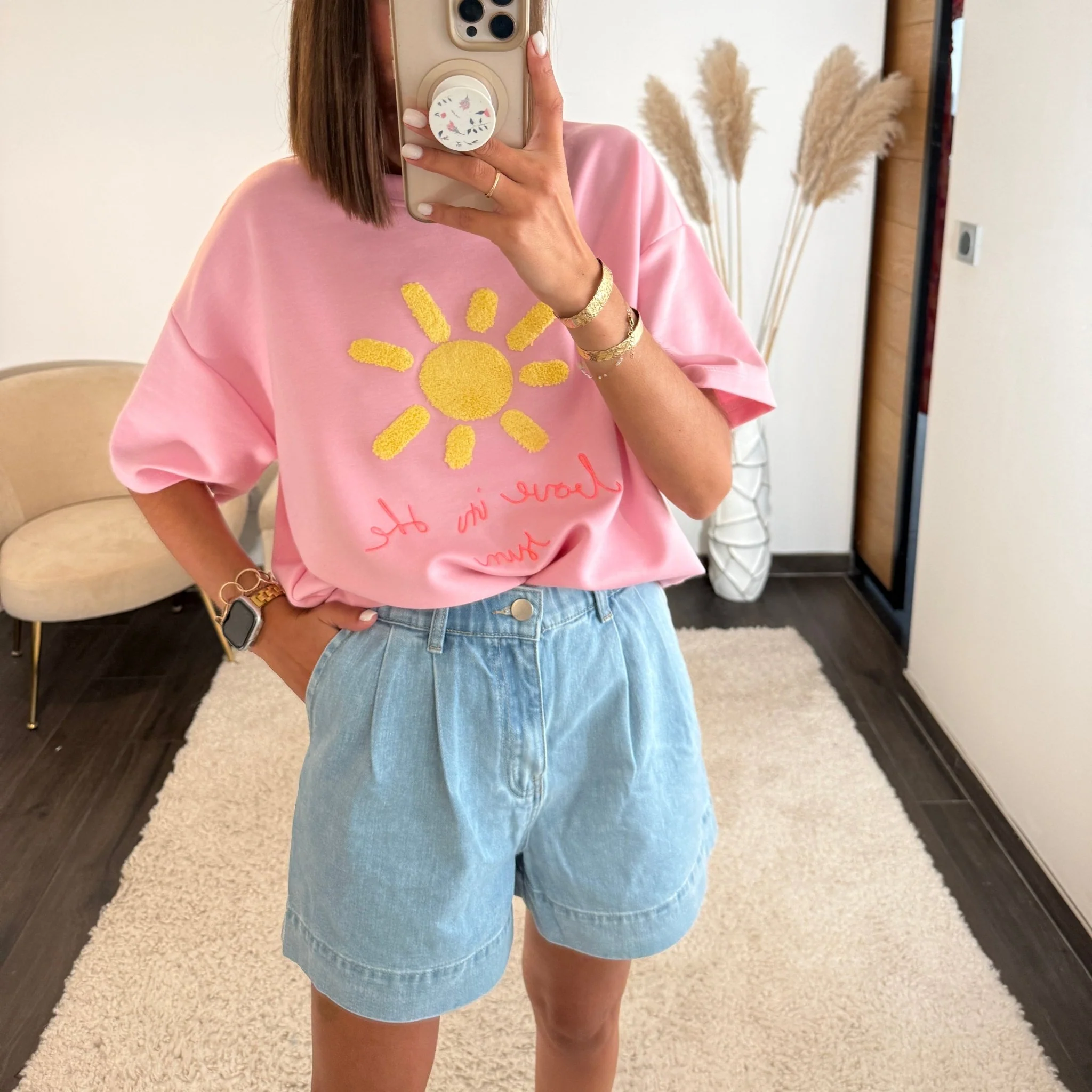 T-SHIRT ROSE LOVE IN THE SUN