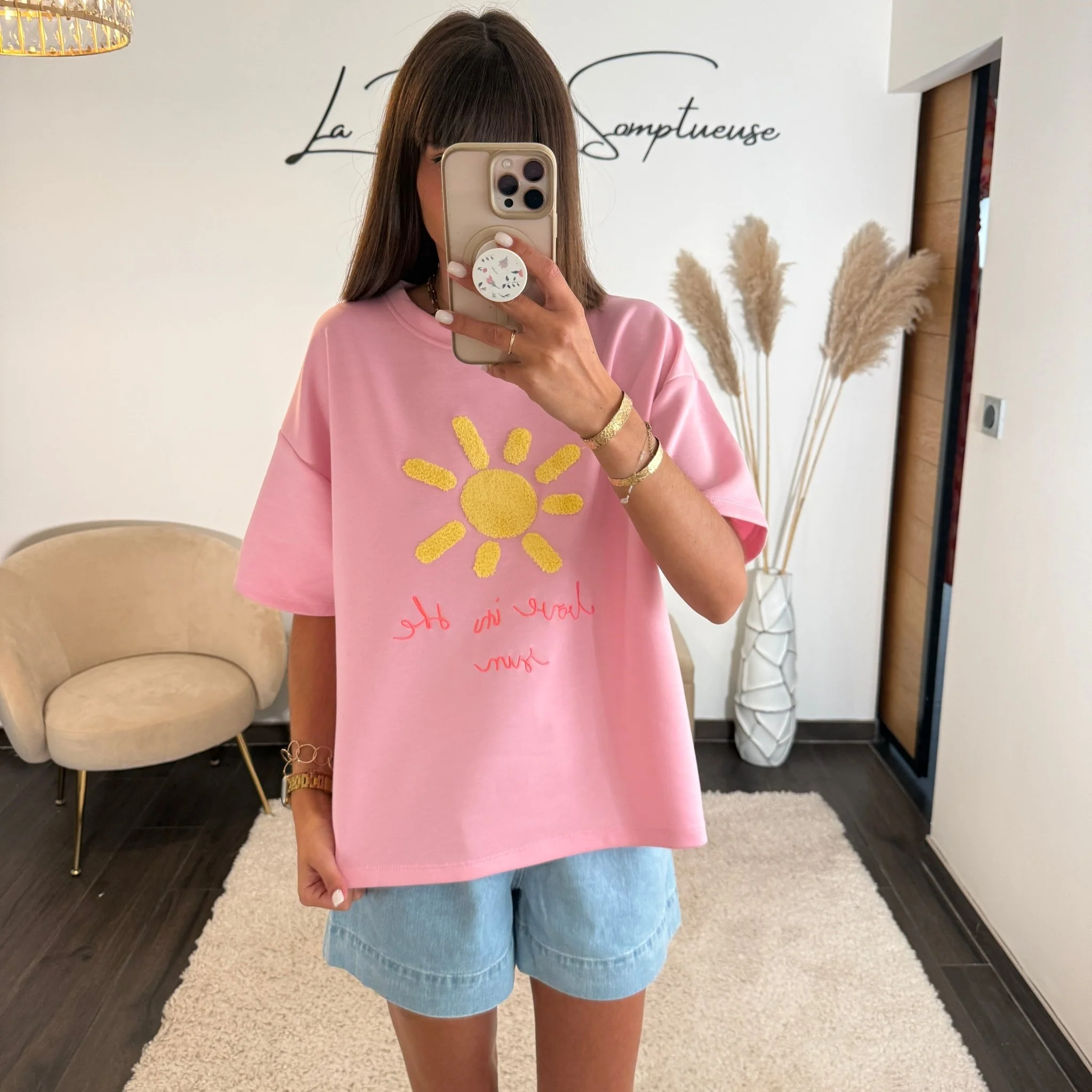 T-SHIRT ROSE LOVE IN THE SUN - Image 2