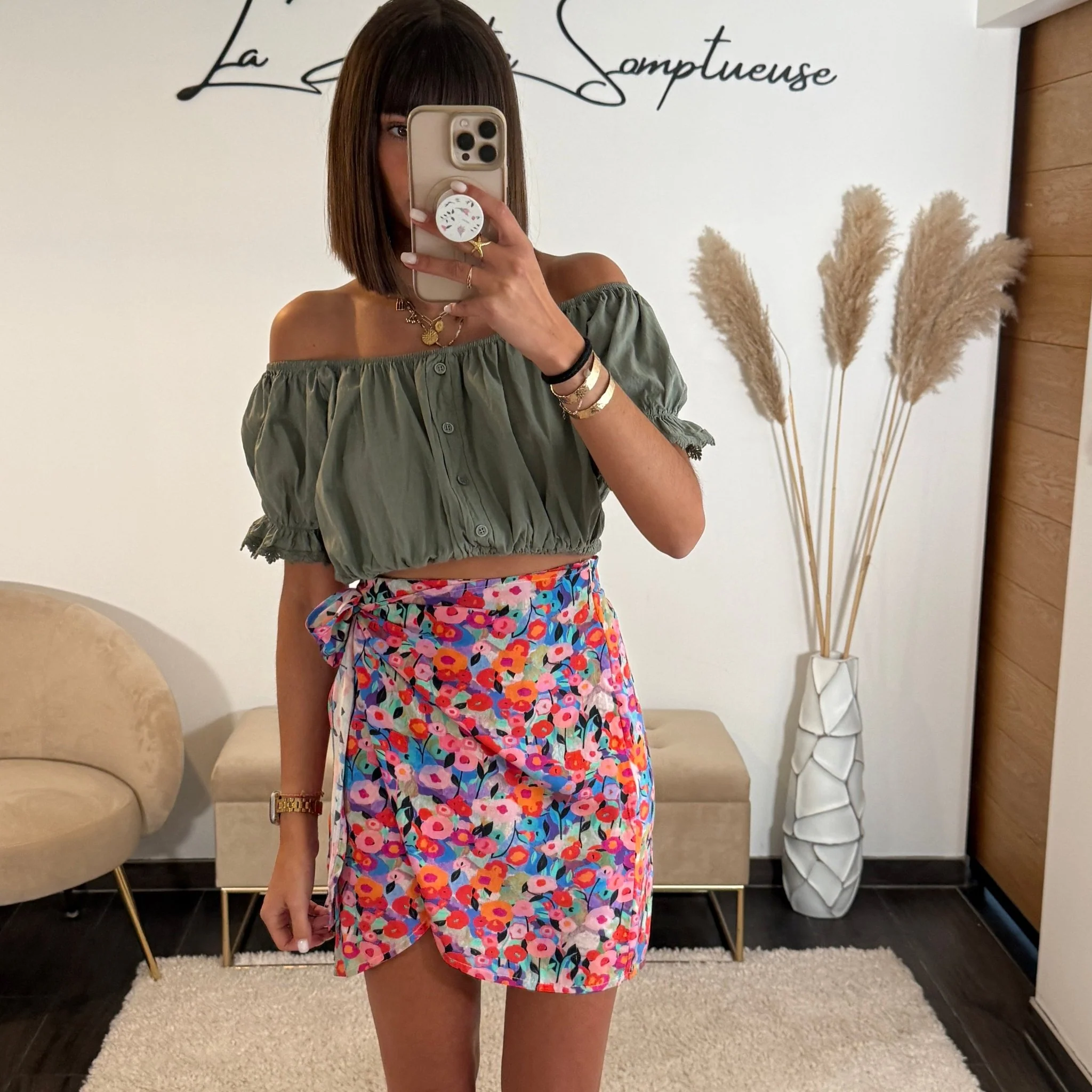 TOP BARDOT KAKI - Image 2