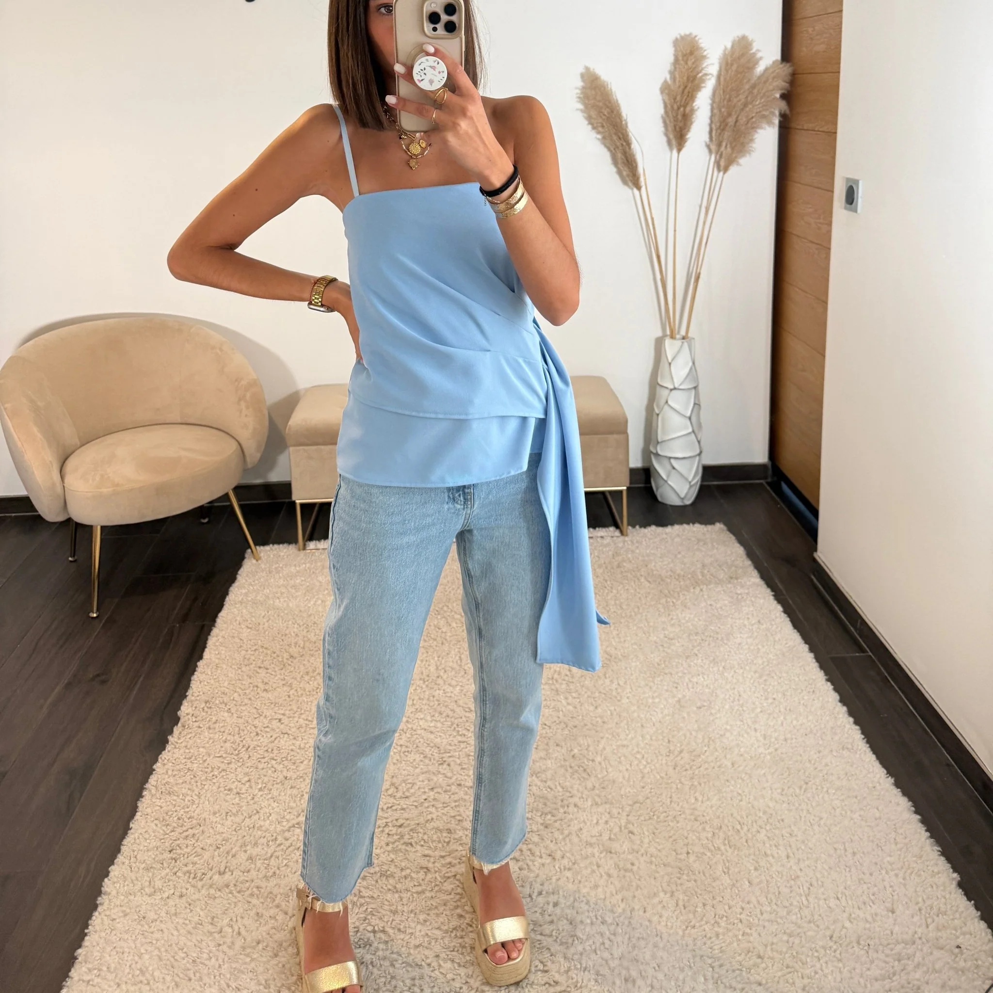 TOP BLEU RUBAN