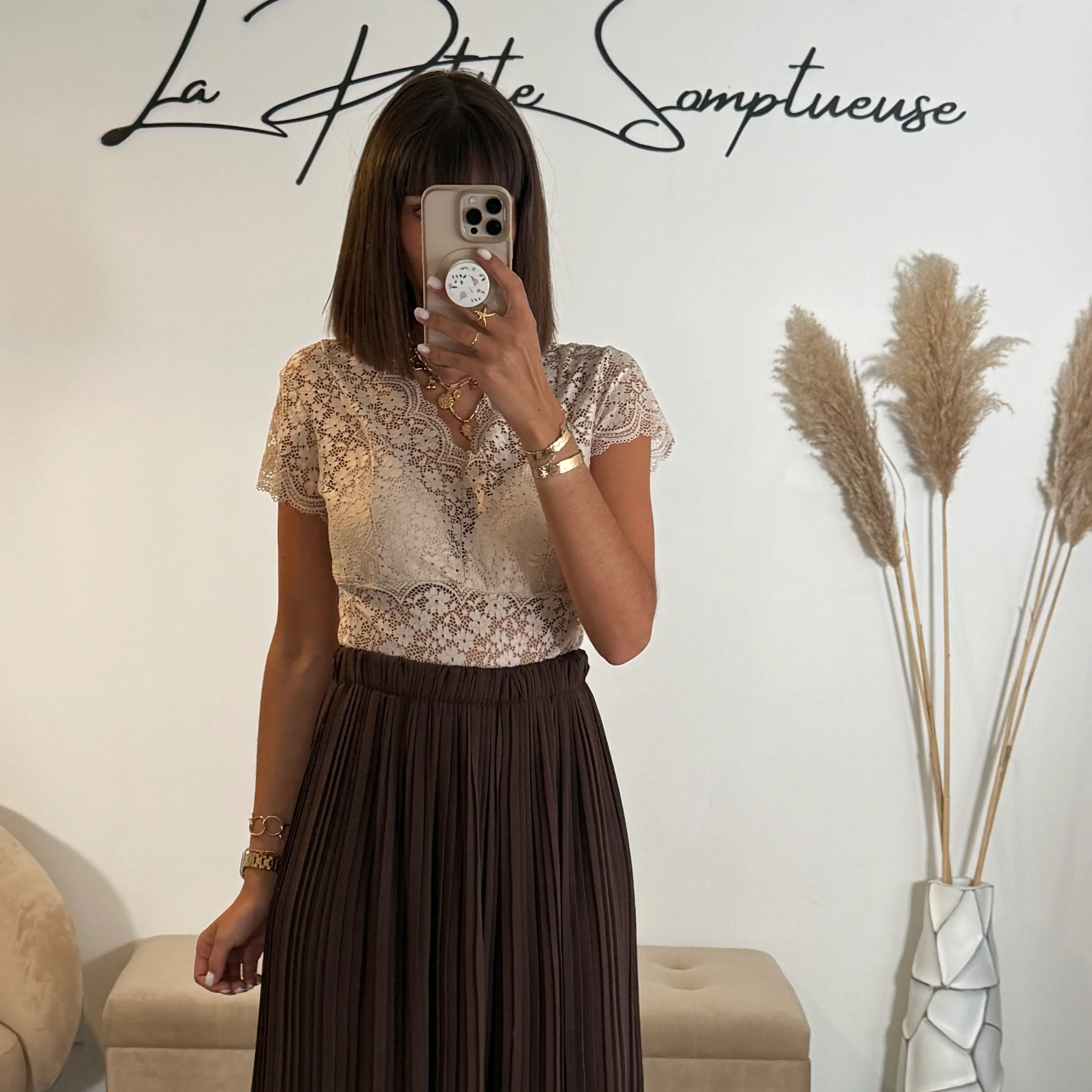 TOP DENTELLE BEIGE GALIA
