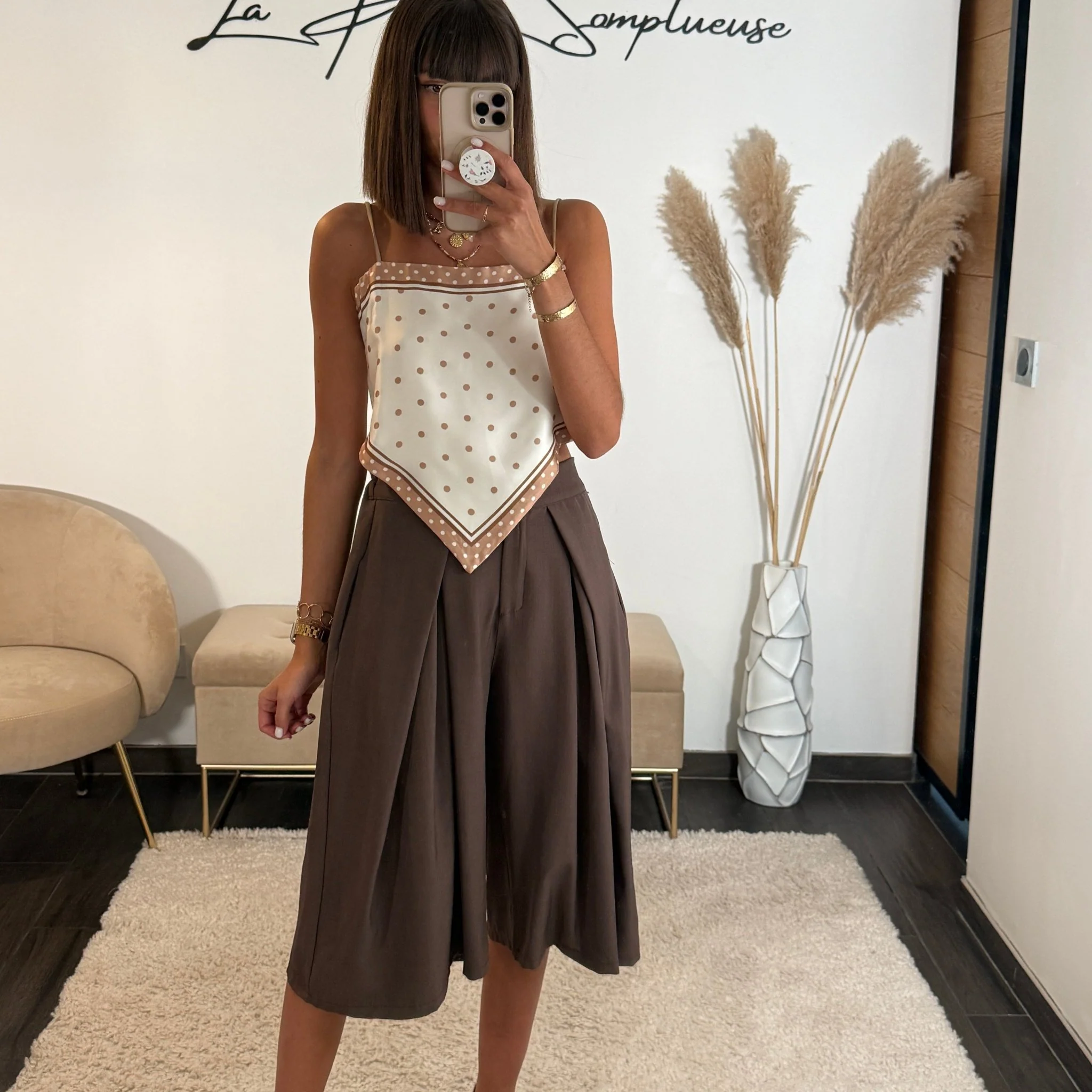 TOP FOULARD BEIGE - Image 2