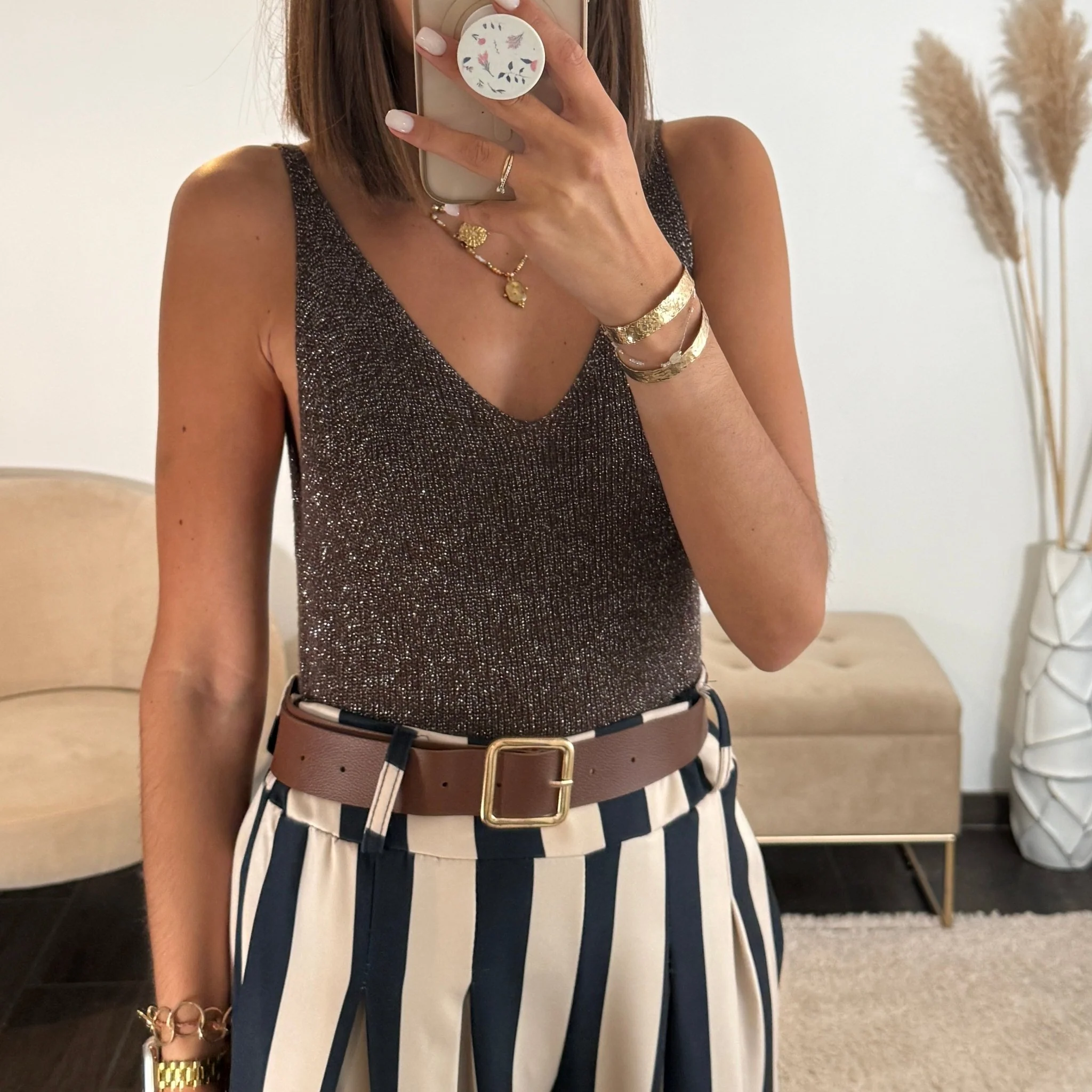 TOP MARRON LUREX - Image 3