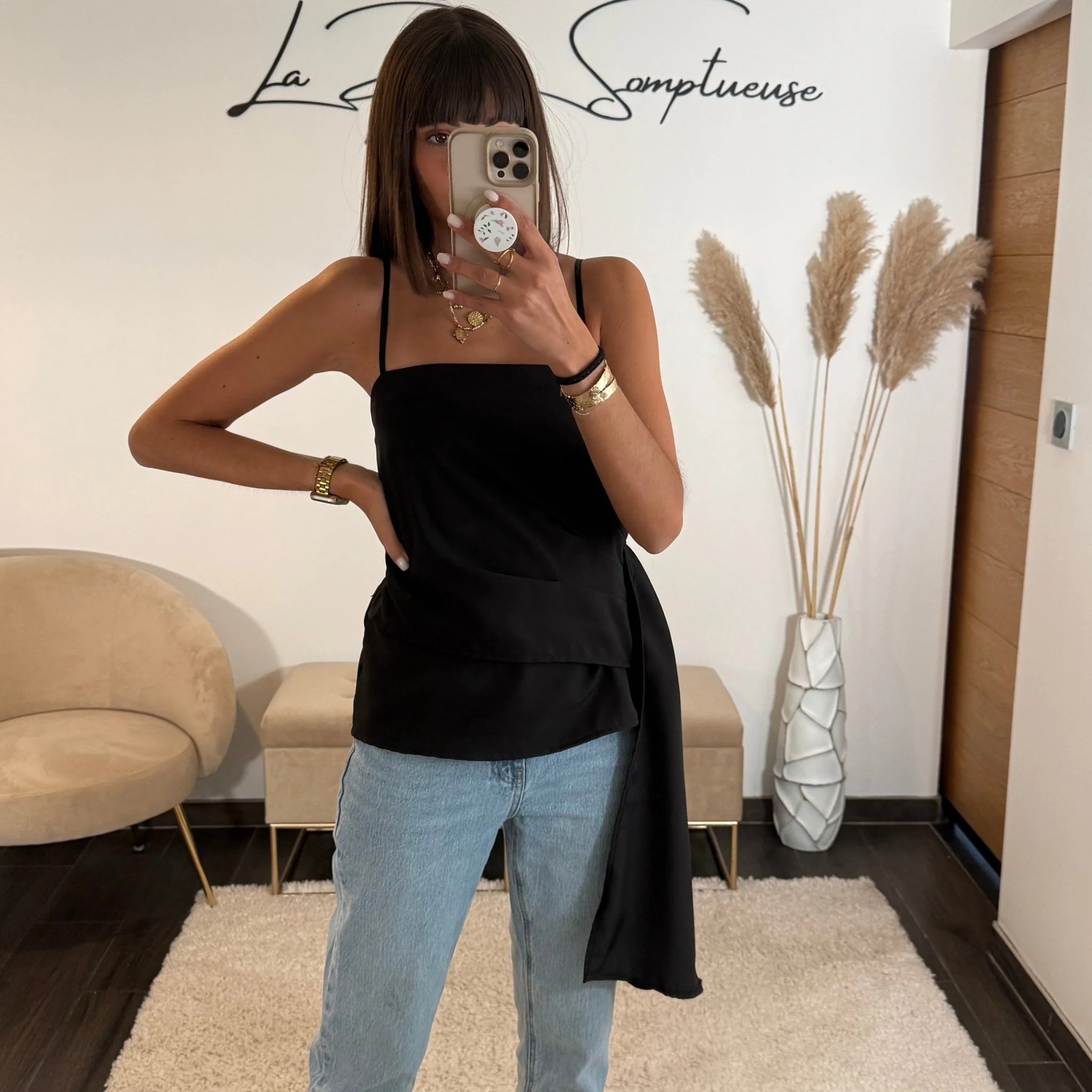 TOP NOIR RUBAN